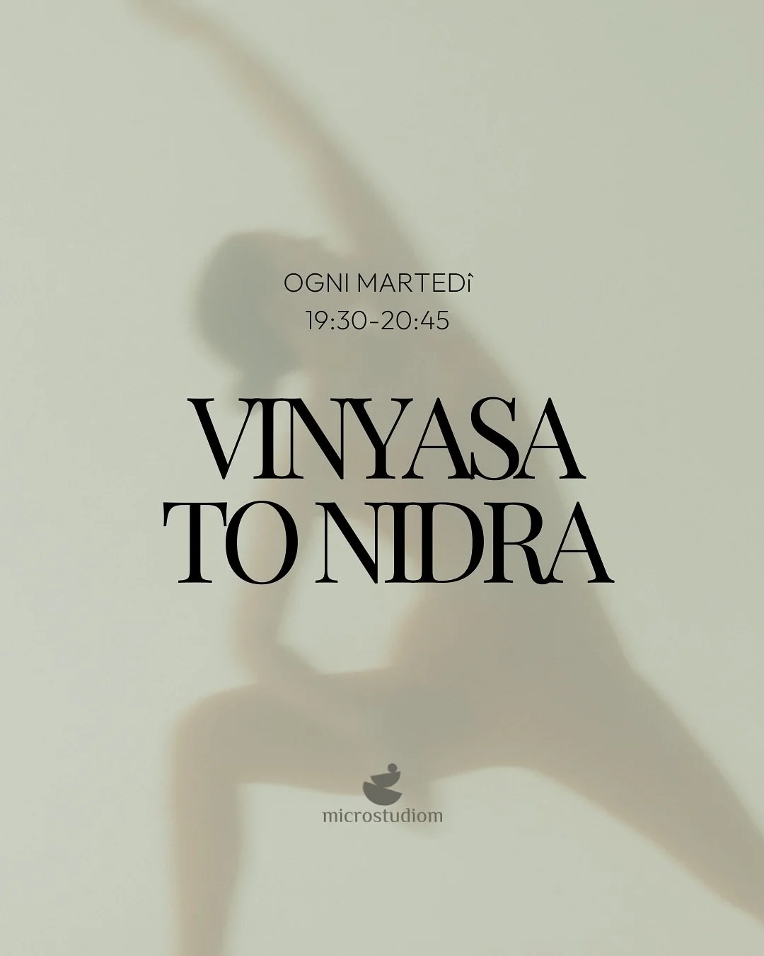 Una nuova classe si aggiunge al calendario settimanale, un viaggio che parte dal Vinyasa e si conclude con una meditazione guidata. Vieni a provarla! Ogni marted&igrave; alle 19:30 🙏🏼