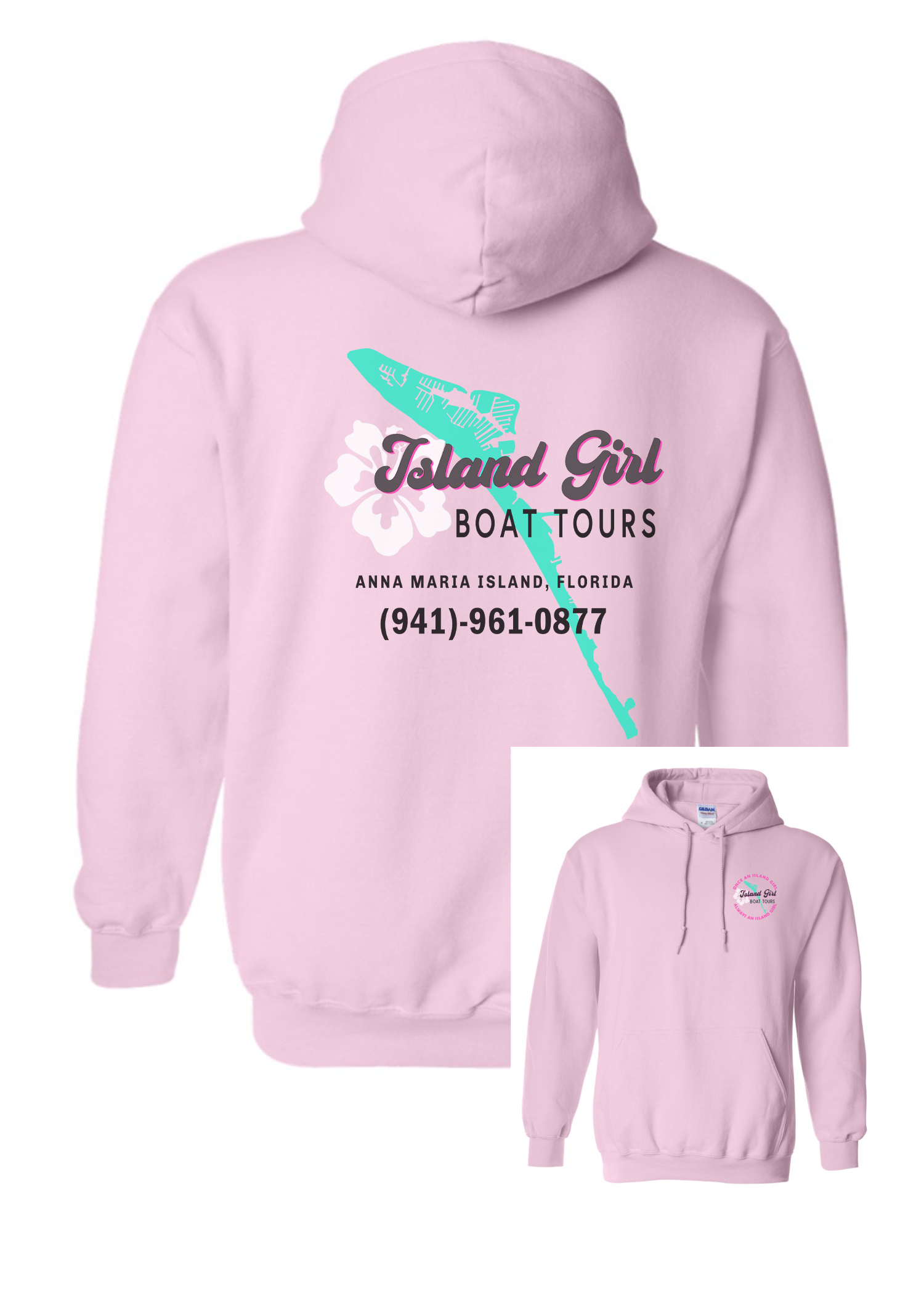 Island Girl Boat Tours Cotton Hoodie