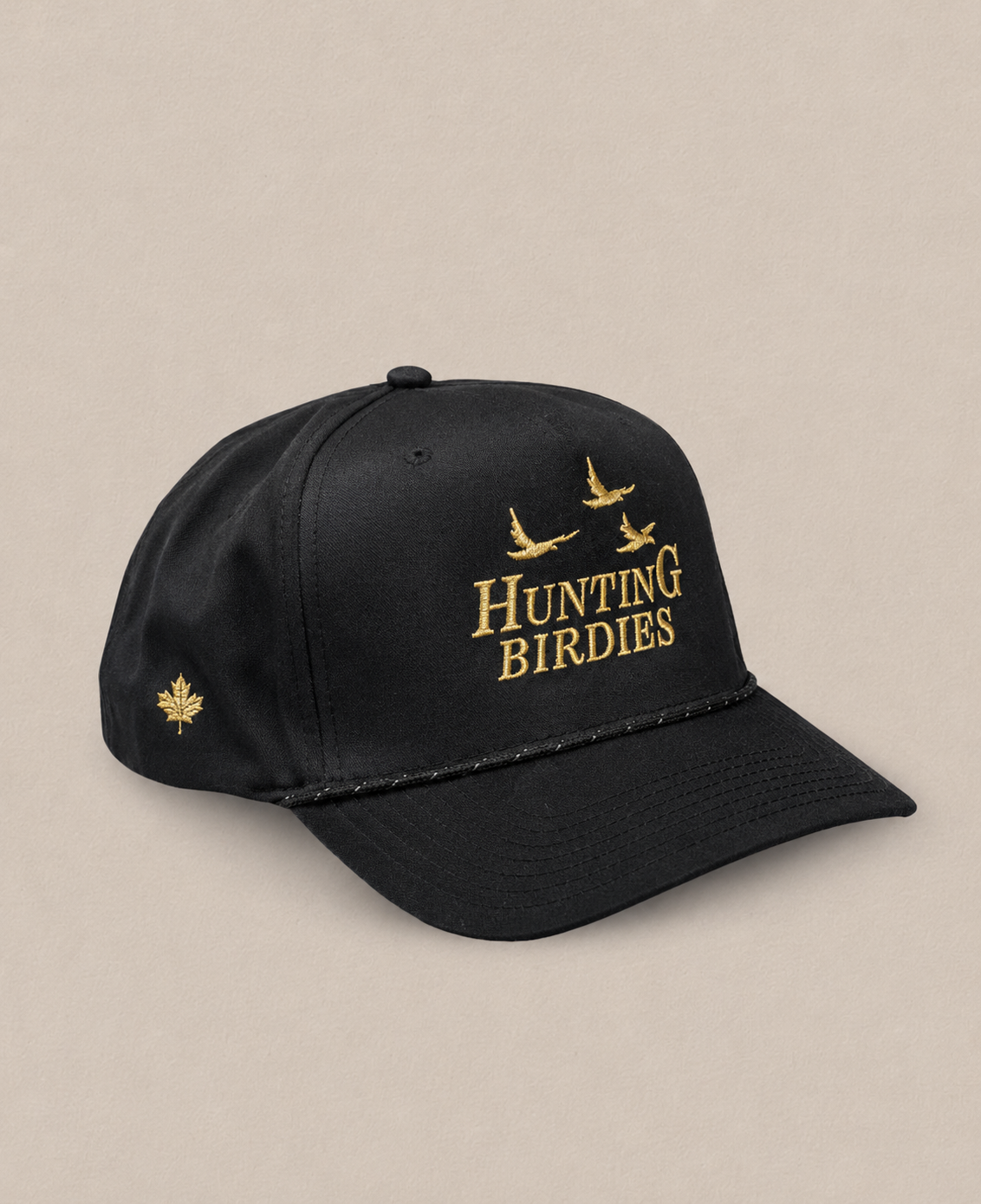 Hunting Birdies Black/Gold Rope Hat