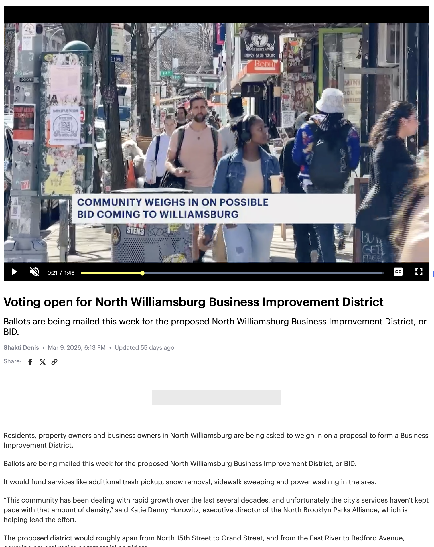 Voting open for North Williamsburg Business Improvement District
