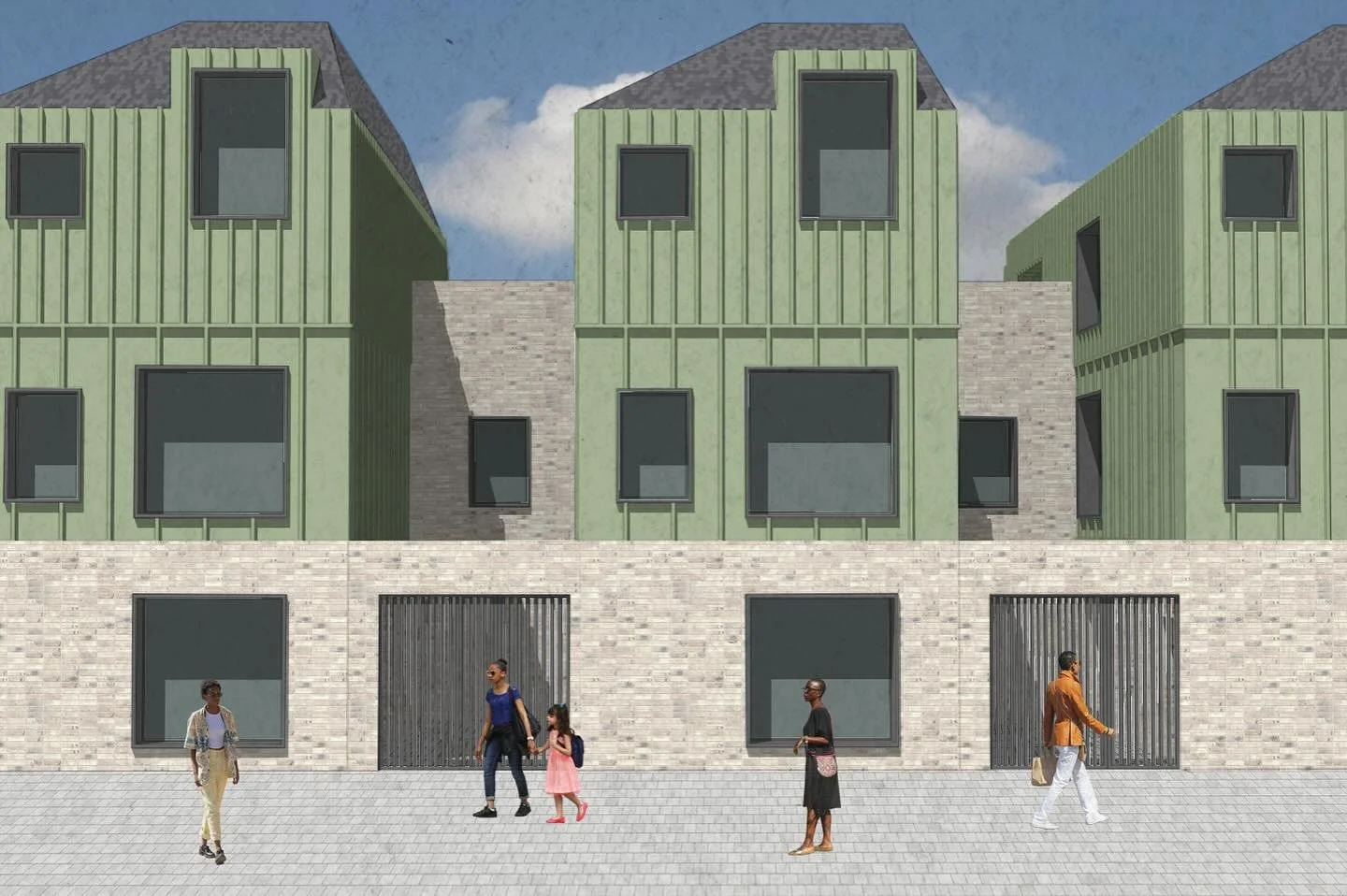 We love working on difficult sites with interesting briefs. Over the next few days we will be sharing some images from this exciting project for a small developer.
We took the opportunity to transform this brownfield site in London into a new contemp