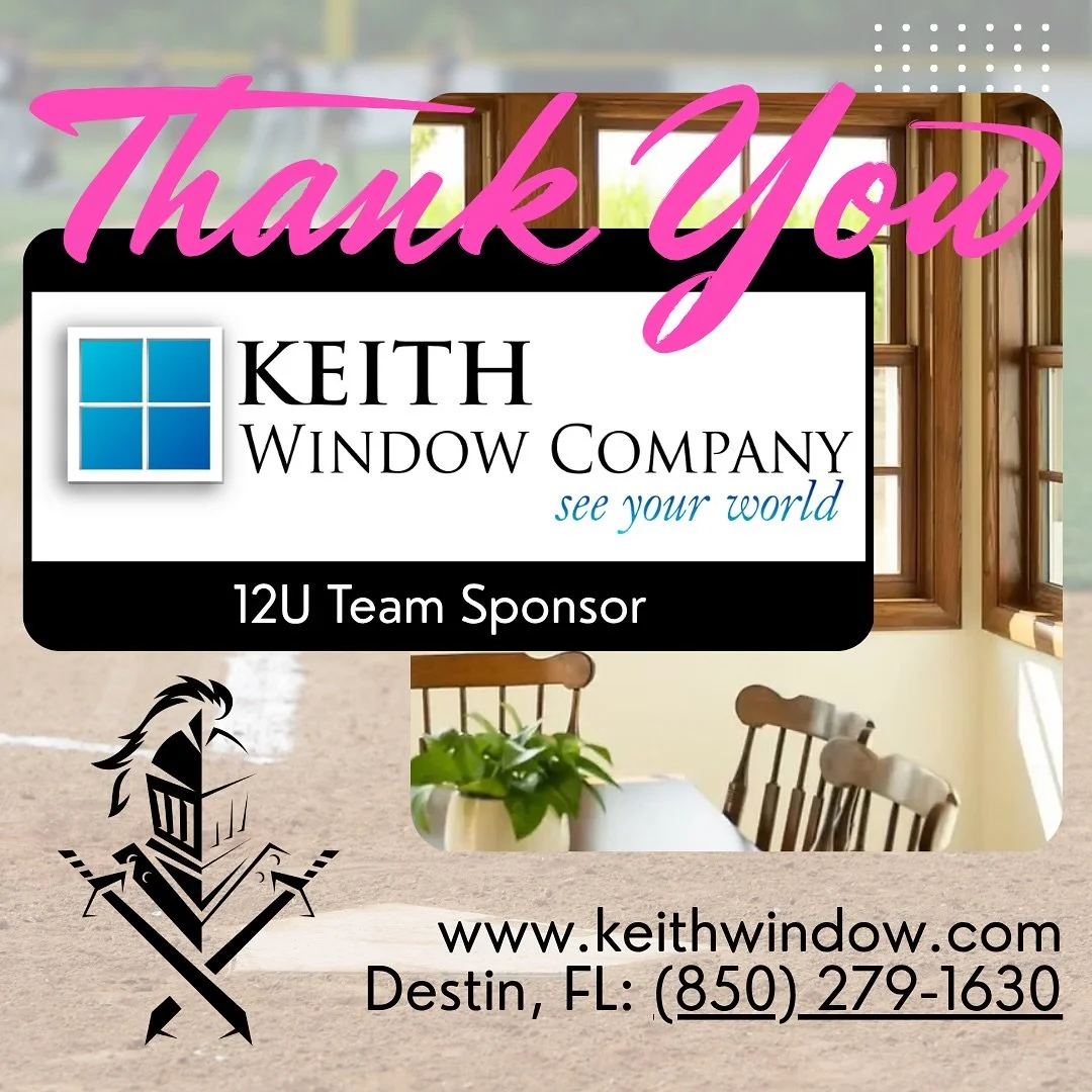π A huge thank you to @keithwindowcompany for sponsoring our 12U Destin Knights baseball team! Your support helps our players grow on and off the field, and we couldn’t do it without you. βΎπͺ