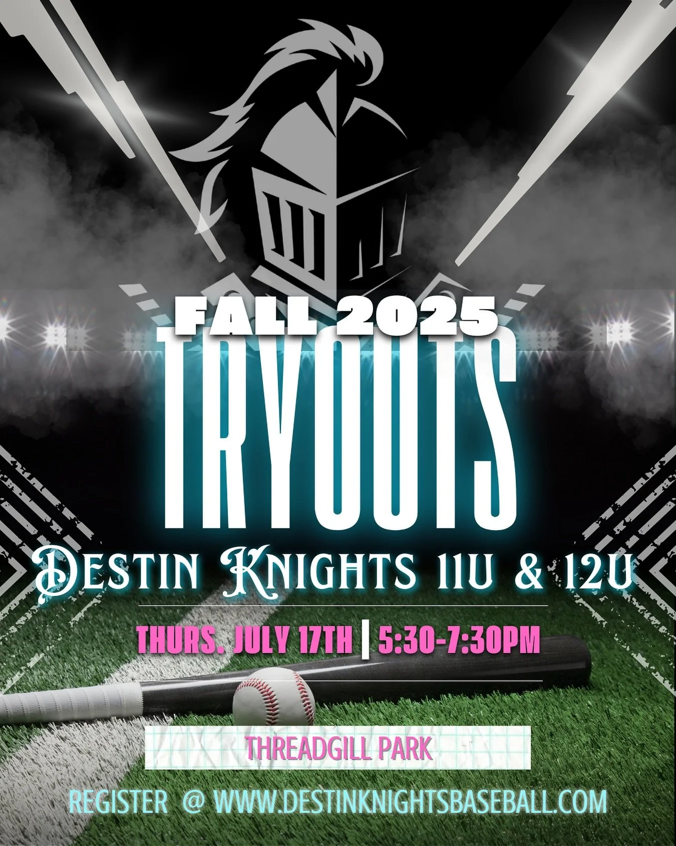 π£Reminder: Tryouts for our existing team (11U) and our brand new 12U team are both Thurs, July 17th at Threadgill! Register on our website if you’re planning to attend! See you then! βοΈβΎοΈπ©·π©΅π€