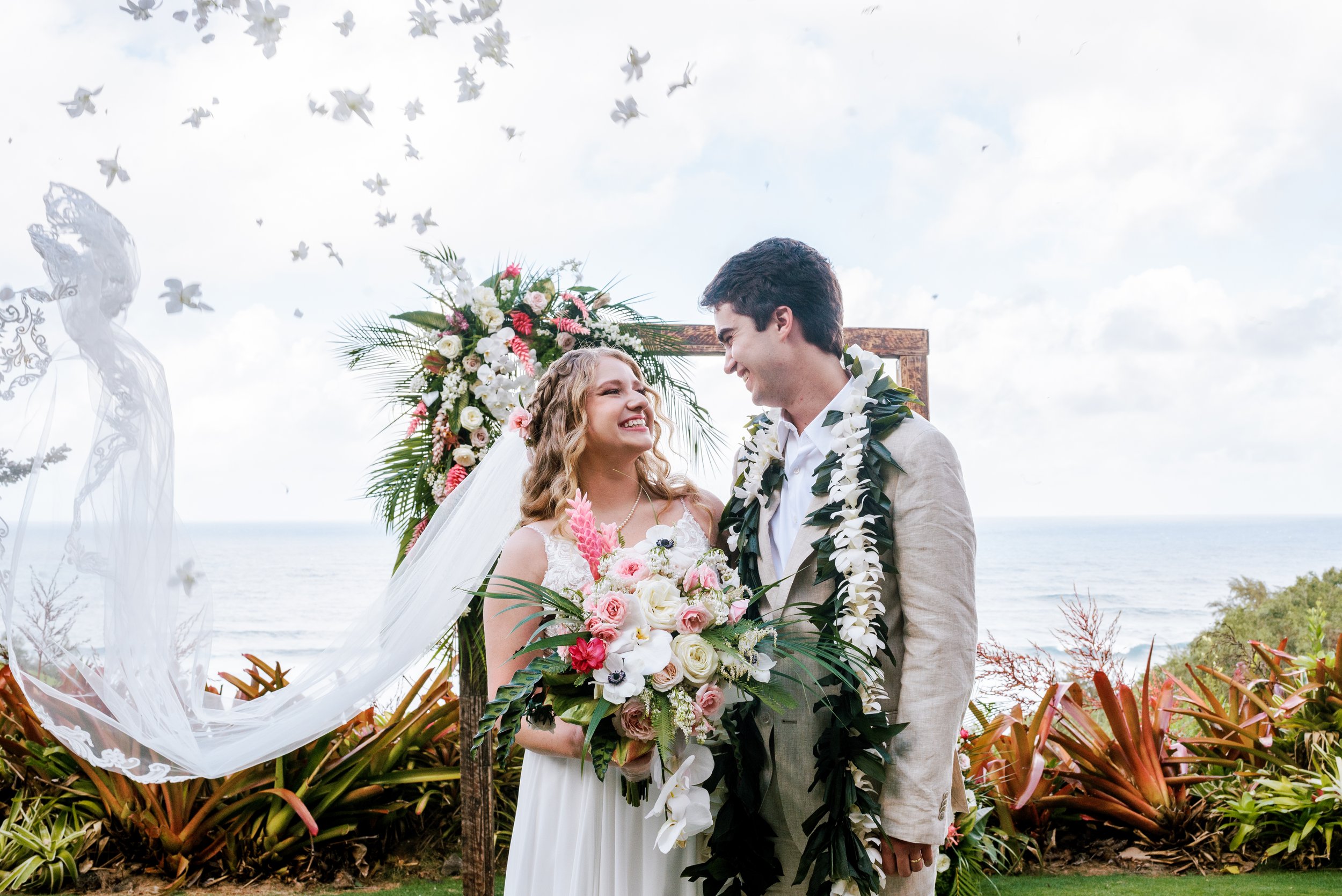 Wedding picture of Danielle with her husband Ben