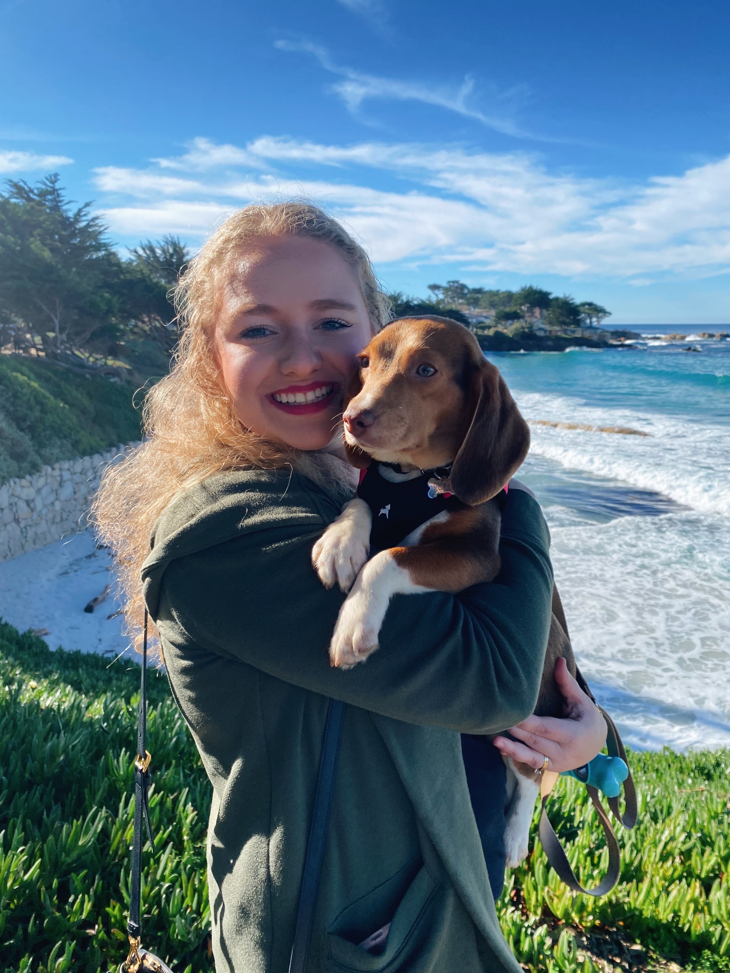 Picture of Danielle with her Beagle puppy Holly