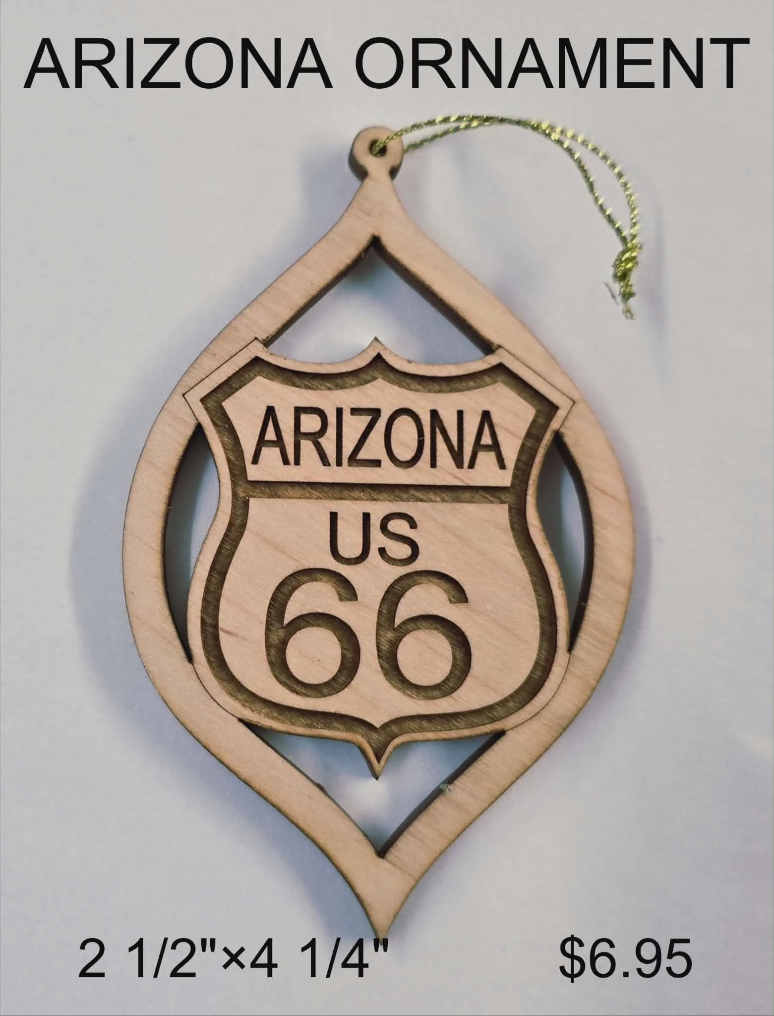 Arizona Route 66 Wooden Ornament