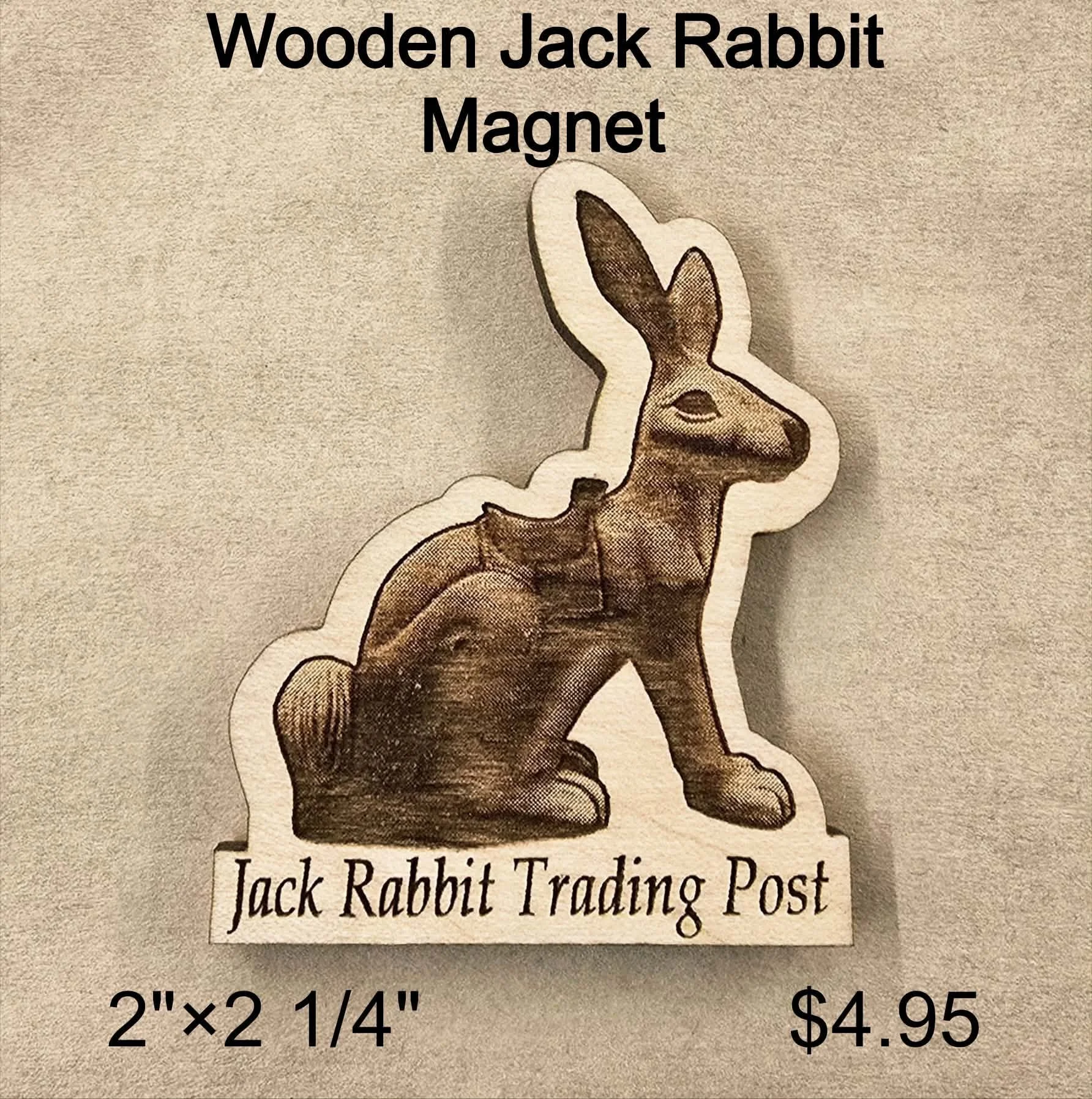 Jack Rabbit Wooden Magnet