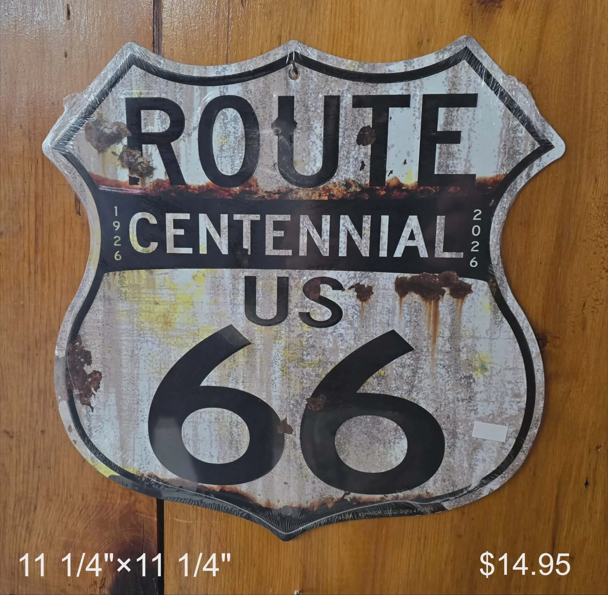 Route 66 Shield - Centennial Rustic