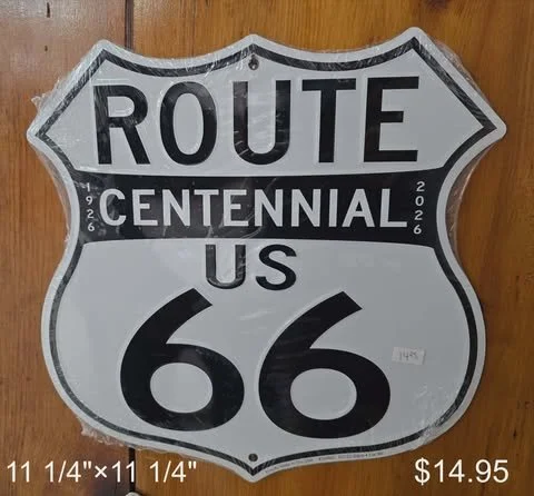 Route 66 Shield - Centennial B&W