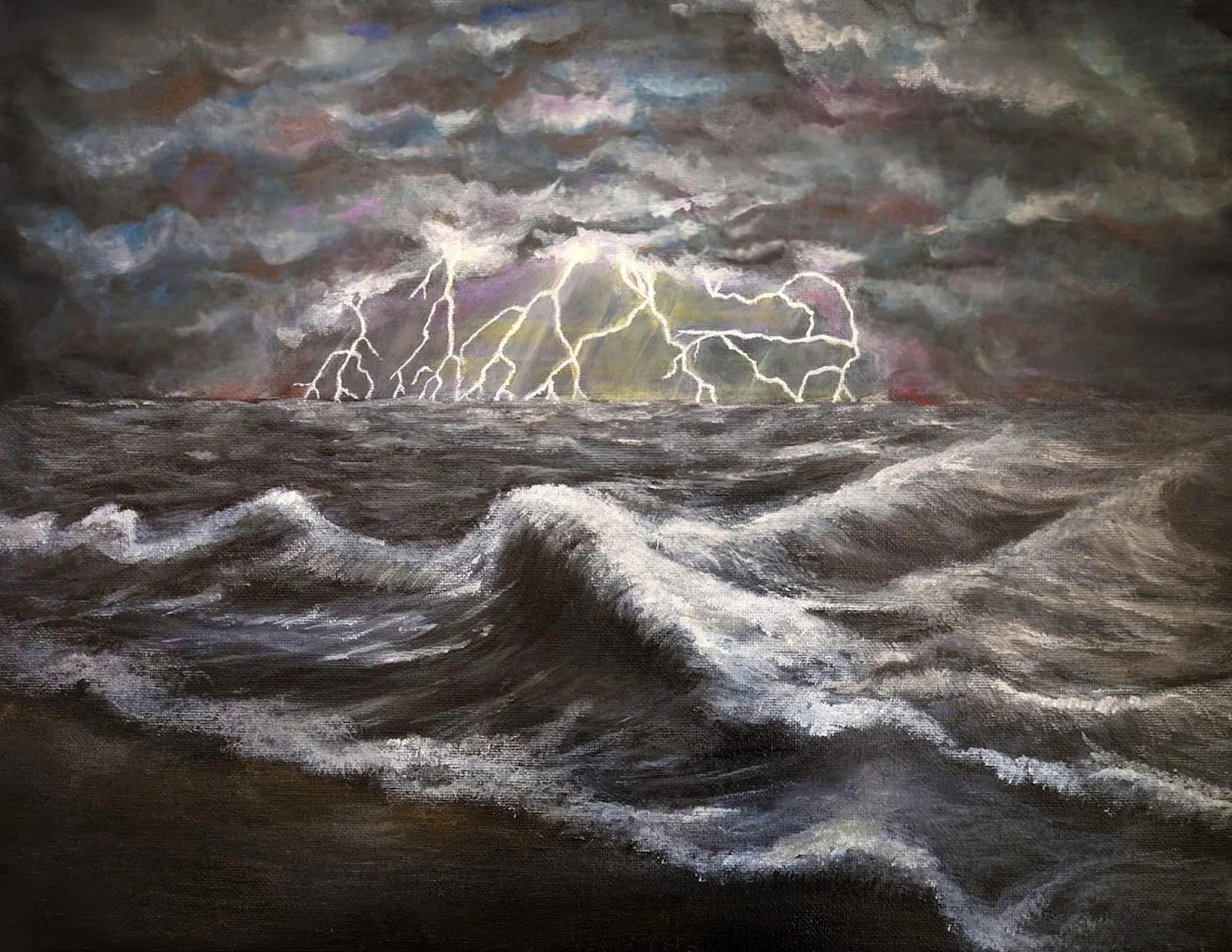 Stormy Sea 20205 Acrylic on Canvas by R. Lidle