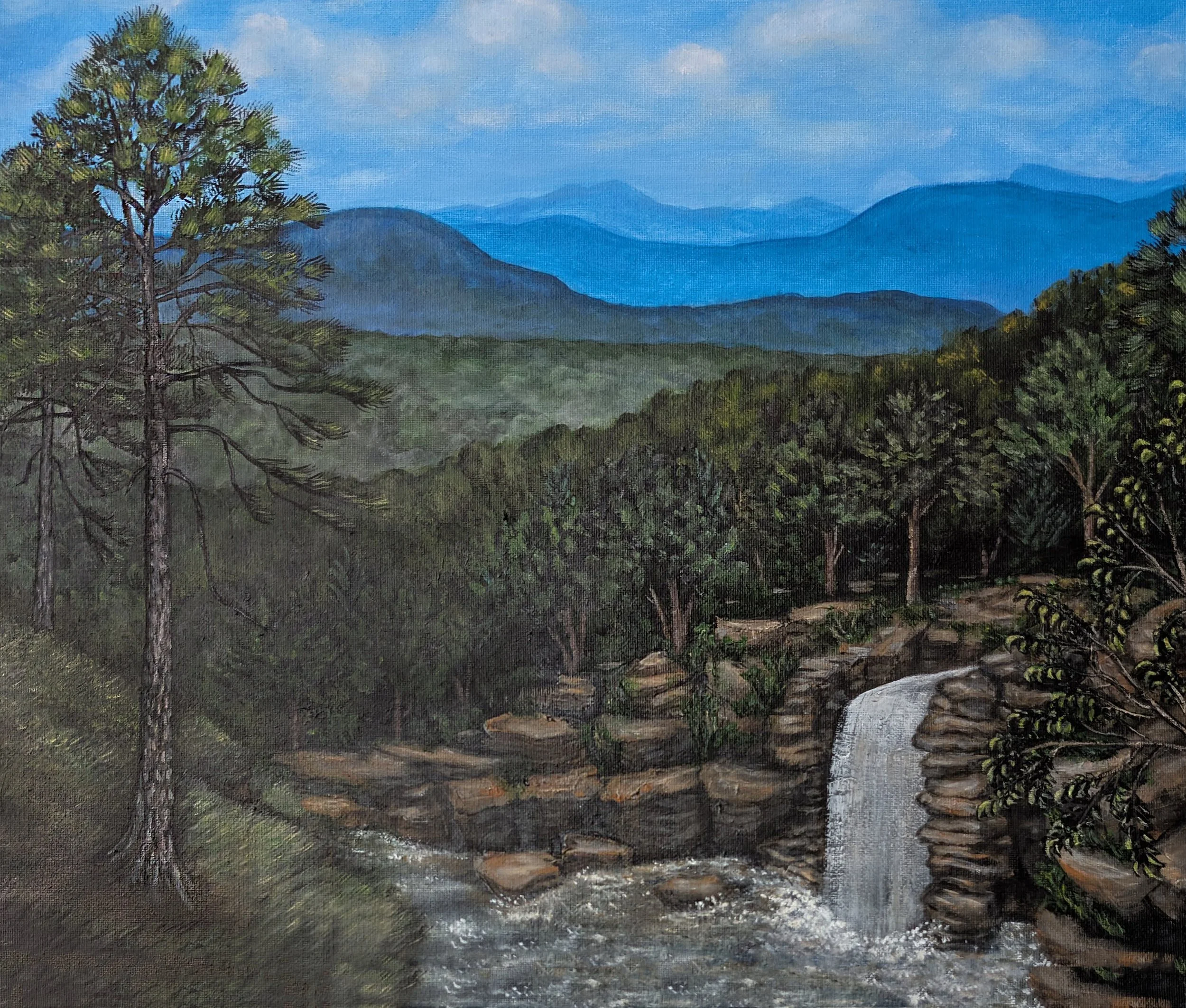 Blue Ridge Hideout 2024 Acrylic on Canvas by R. Lidle