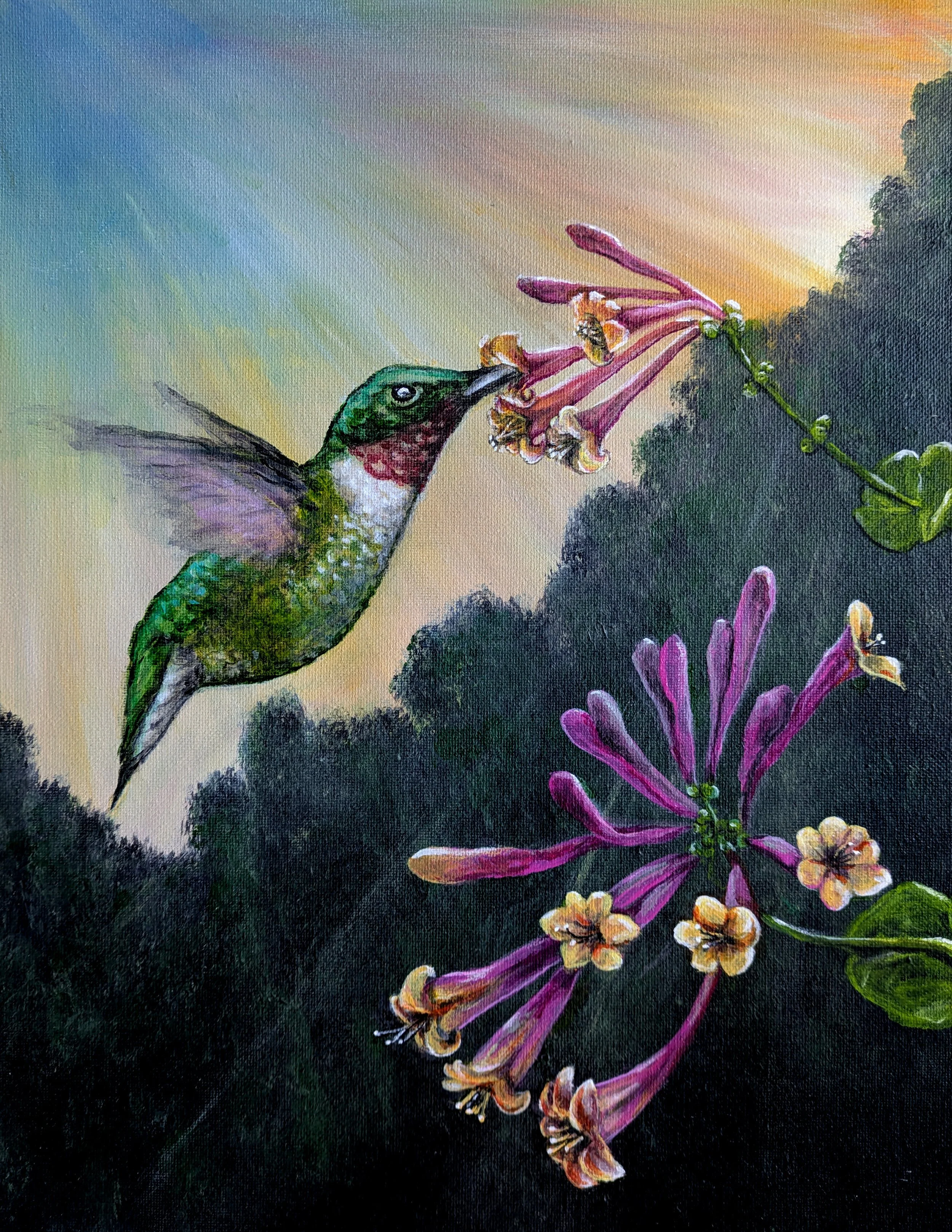 Hummingbird 2025 Acrylic on Canvas by R. Lidle