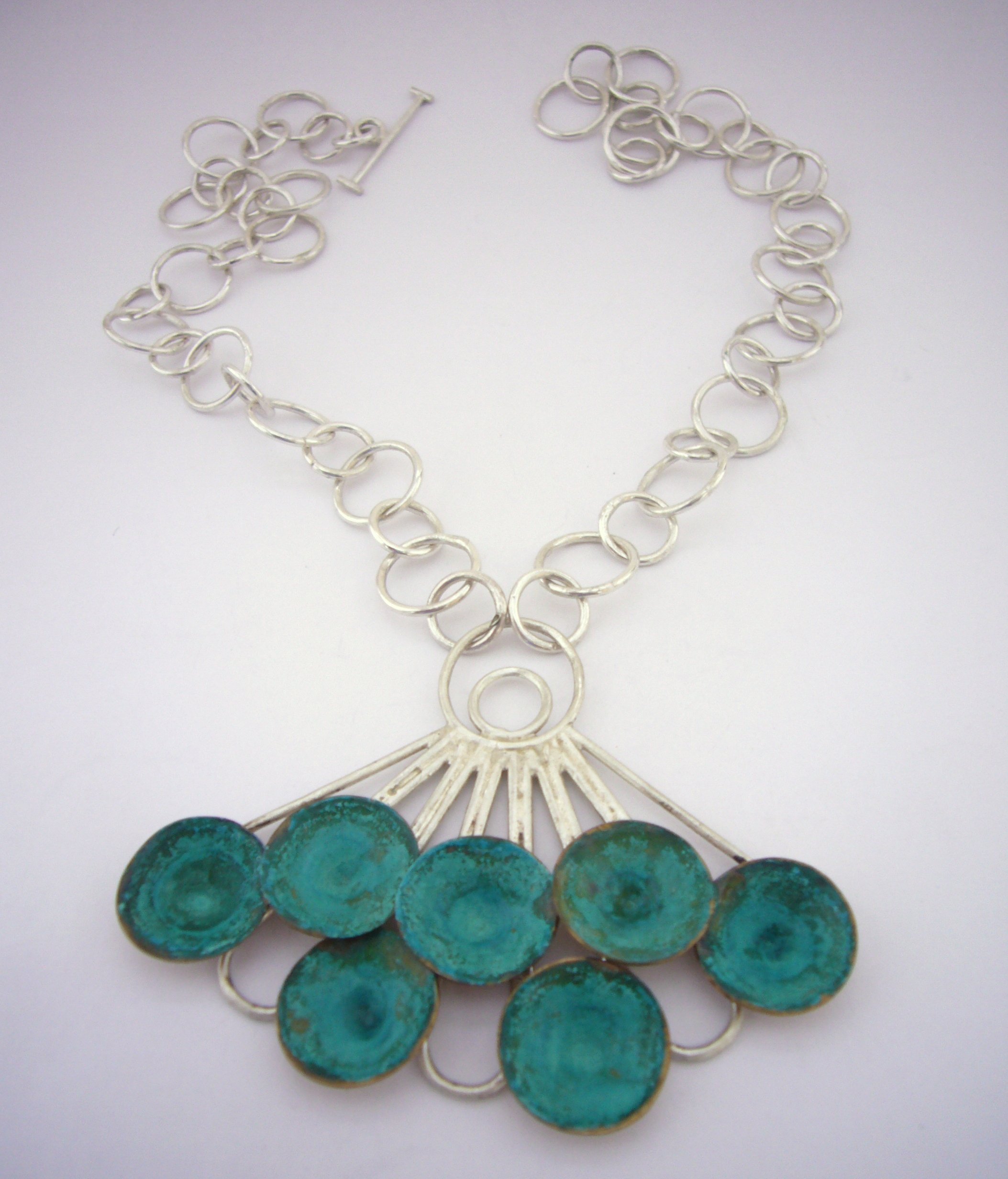 Sterling Verdigris Drop Necklace