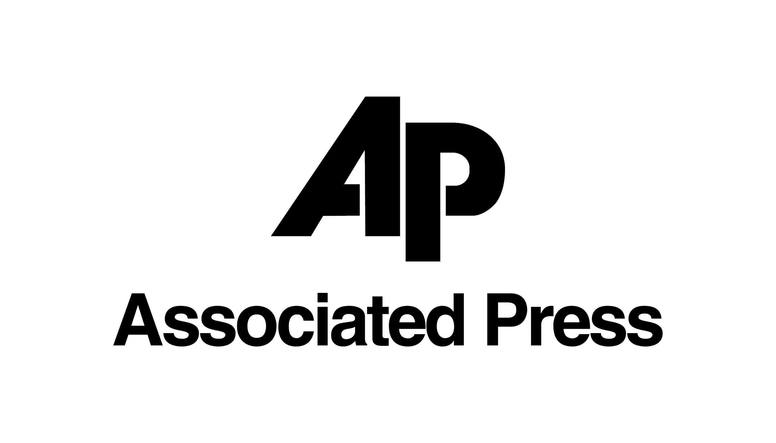 Logo with 'A' and 'P' initials, and the words 'Associated Press' beneath. Top private jet designer Sarah Larranaga feature.