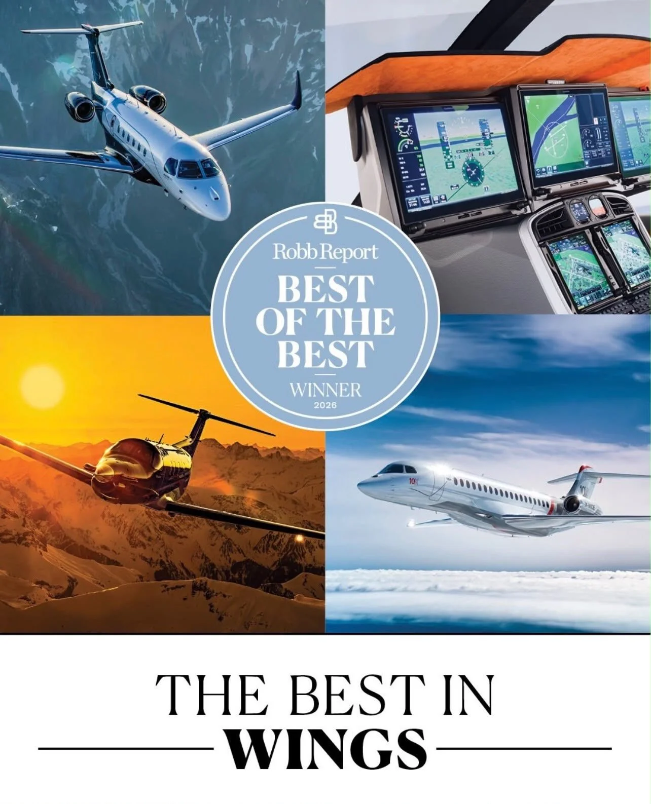 Robb Report's Best of the Best in Wings for 2026 features Sarah Larranaga, the top private jet designer.