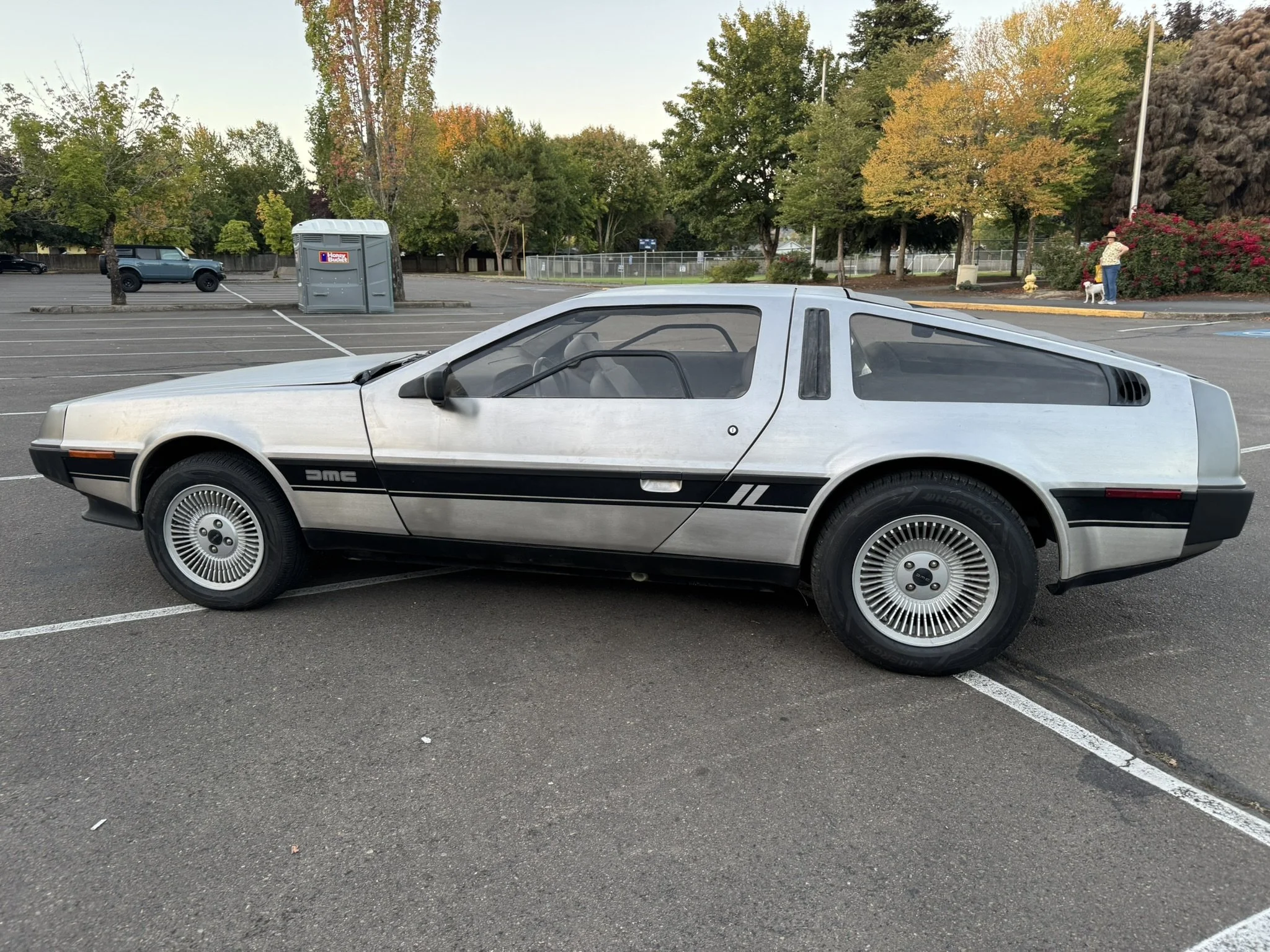 It's all original and in really good shape. Just a small ding on the end of the rear quarter panel there. 