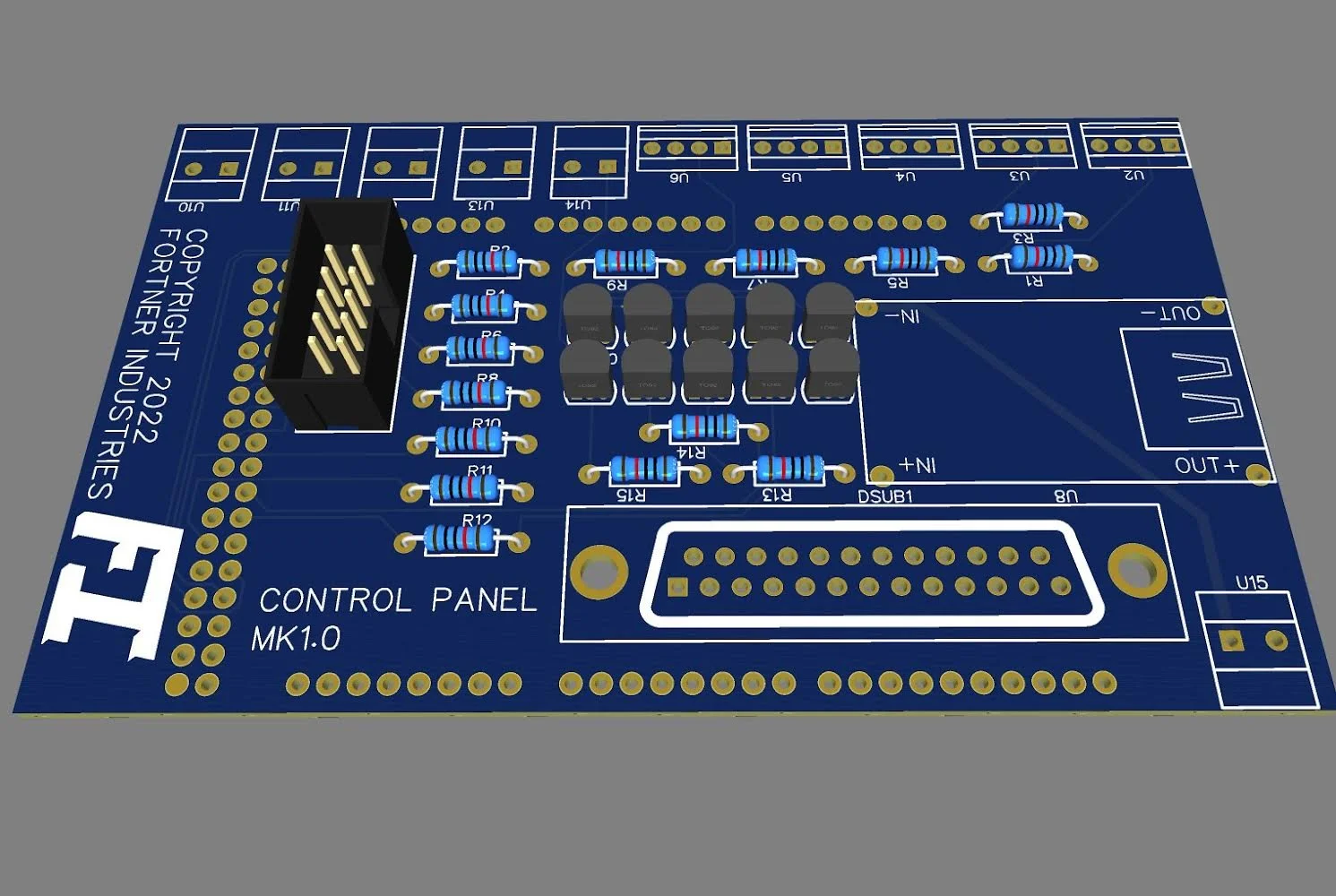 The PCB I designed for the project. It worked great!