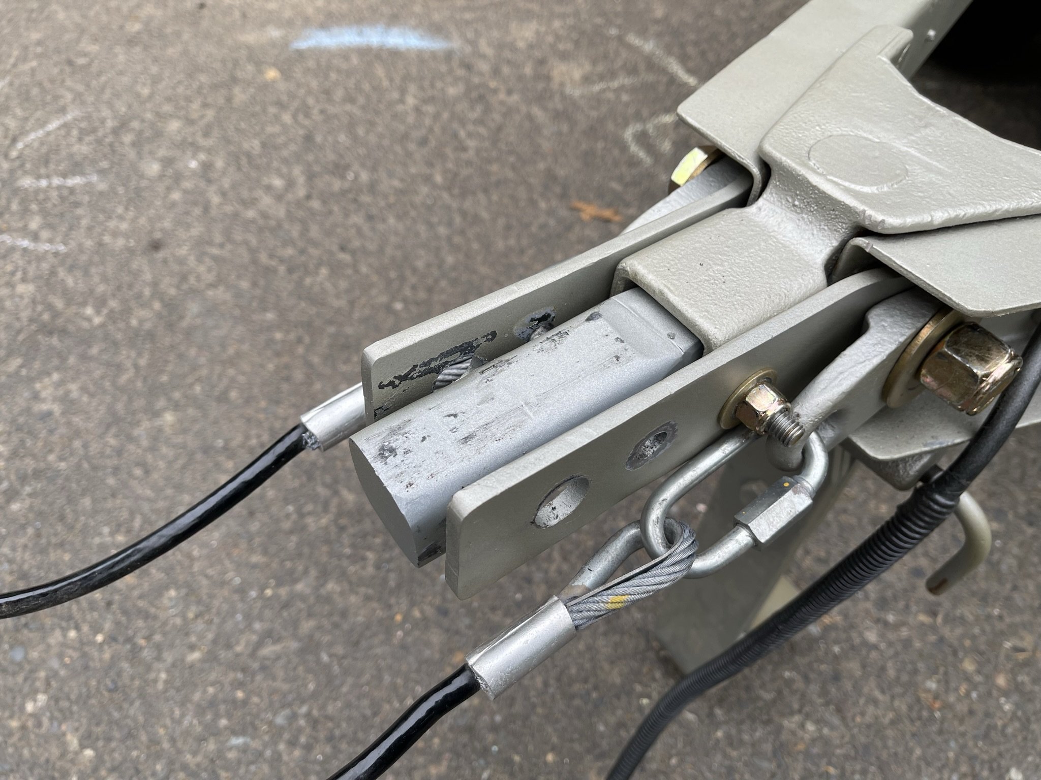 Solution: swappable short and long trailer tongues with grade 8 bolts in double shear.