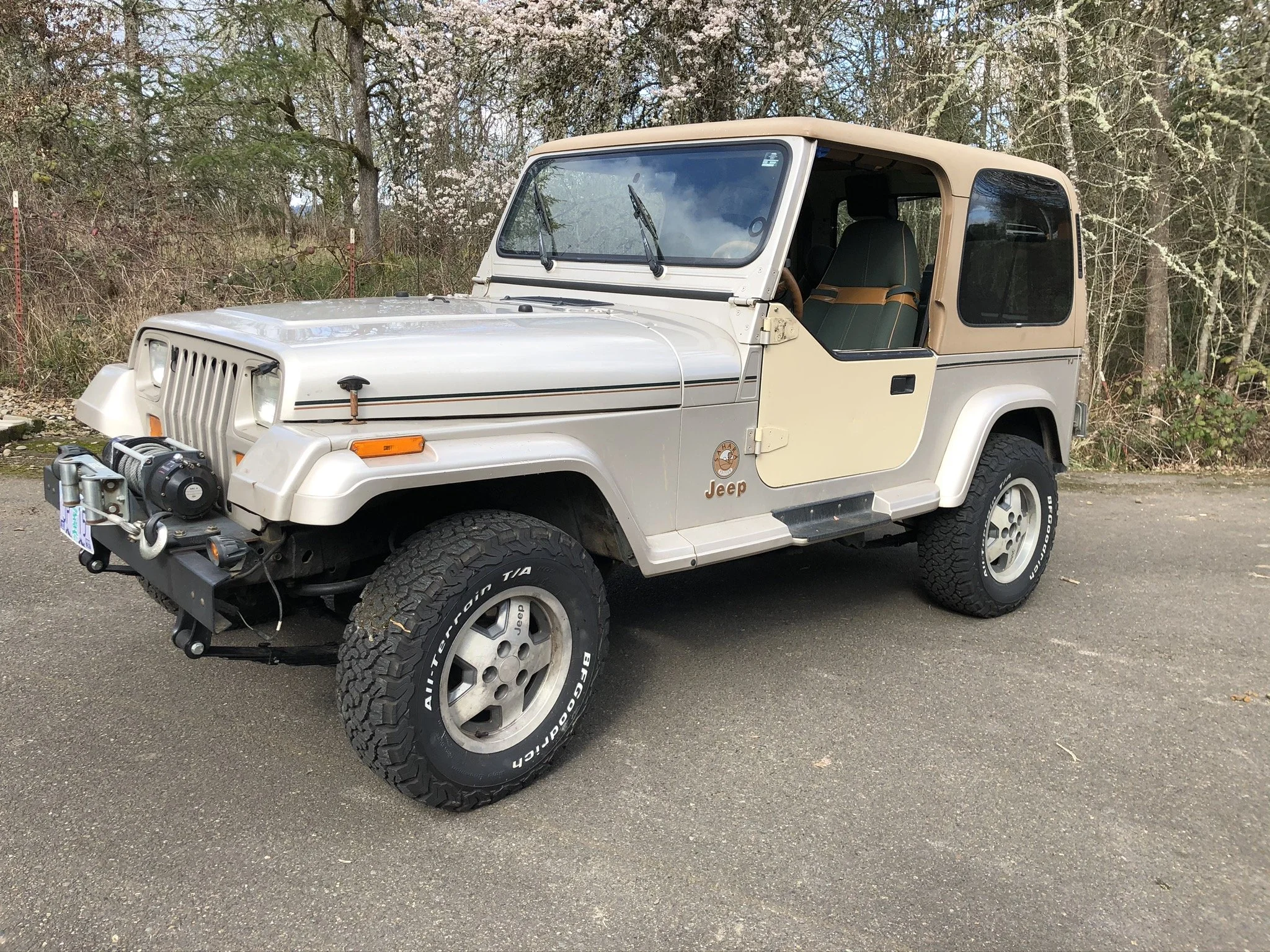 I drove 9 hours for a set of half doors! These must have come off an early YJ as they have no door locks!