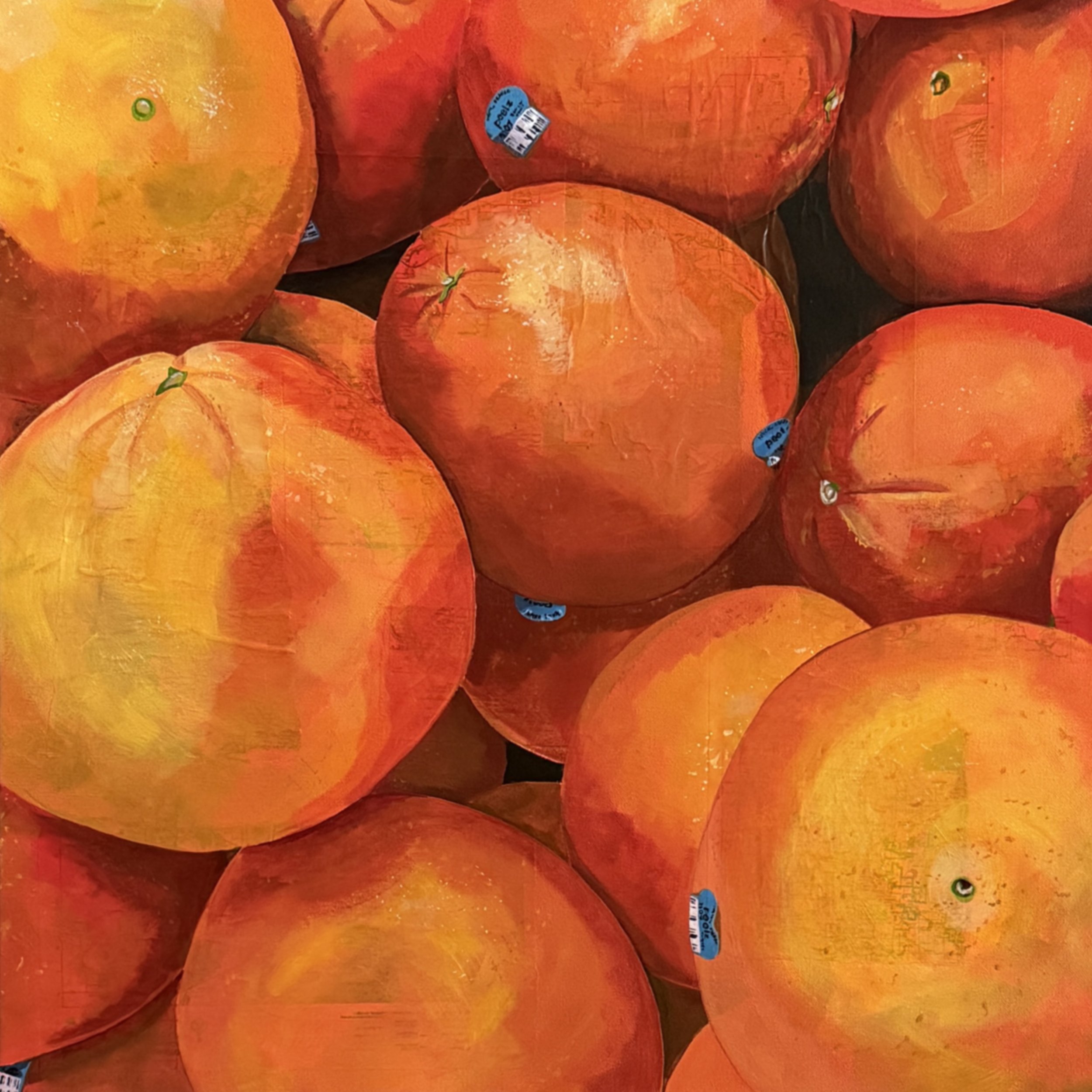 Naval Oranges 3107, 24x24inch, Acrylic