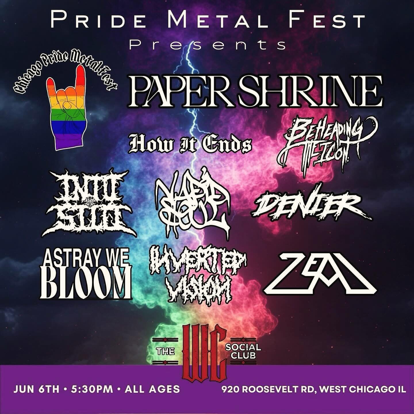 OUR NEXT SHOW 6/6/25 @pridemetalfest! 
We are beyond stoked to be part of an amazing line up with a bunch of super dope bands!

We&rsquo;ve been writing new material and it&rsquo;s coming out fire! So much the fire department came out(slide 2). Come 