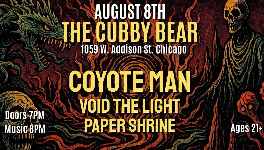 Chicago! Come hang with us on August 8th at @cubbybearwrigley 

We&rsquo;ll be kicking it off at 8pm, followed by our friends in @voidthelight and @coyotemanband