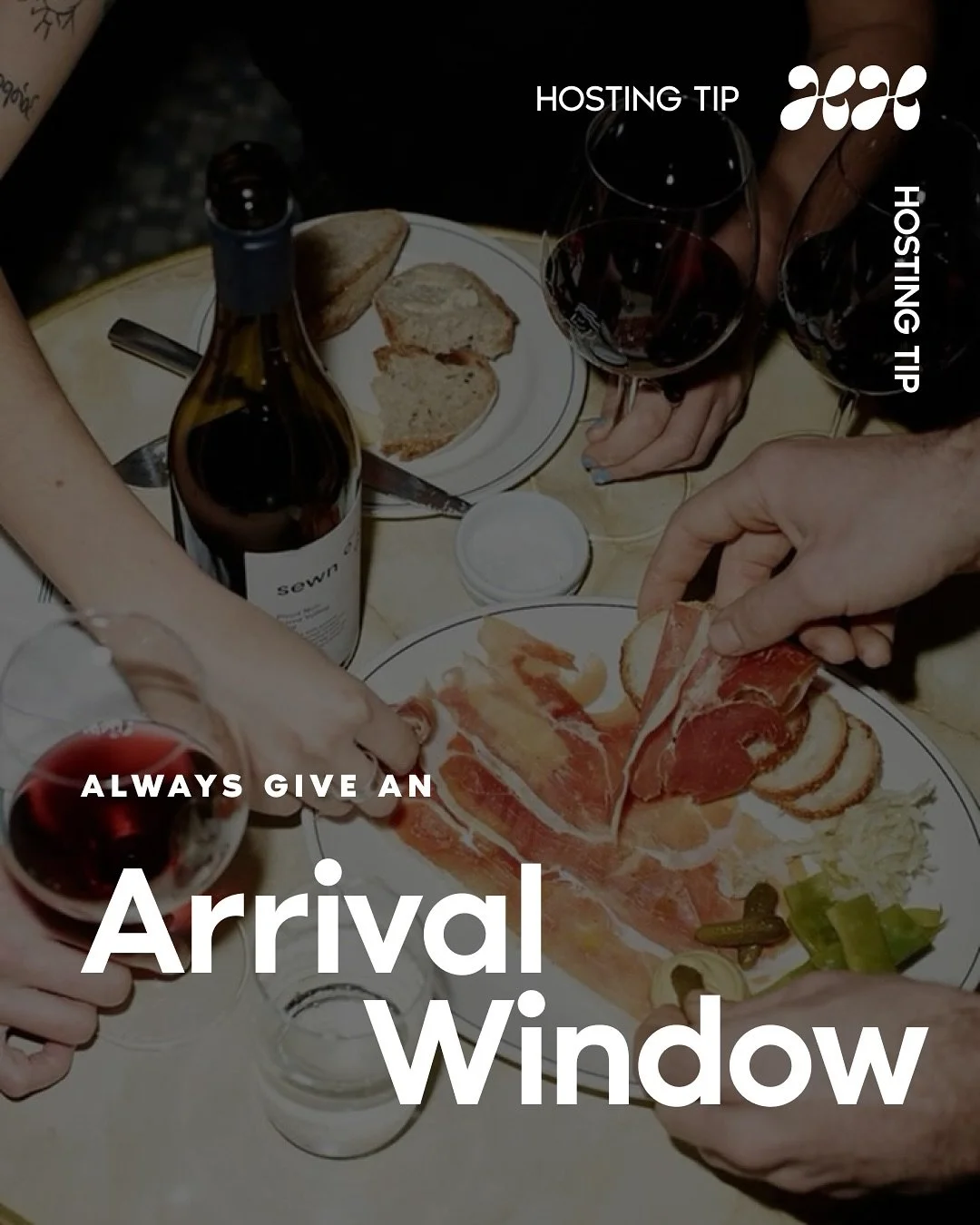 Arrival windows = the secret to a laid-back, well-paced dinner party.✨ Give guests a start time and some wiggle room.

#dinnerpartytips #happyhosting #hosttips #entertaining