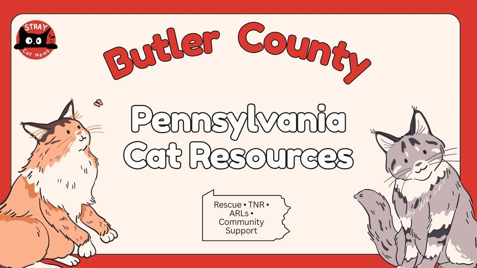 Butler County Pennsylvania cat rescue resources including TNR programs, animal rescue leagues, and community cat support.