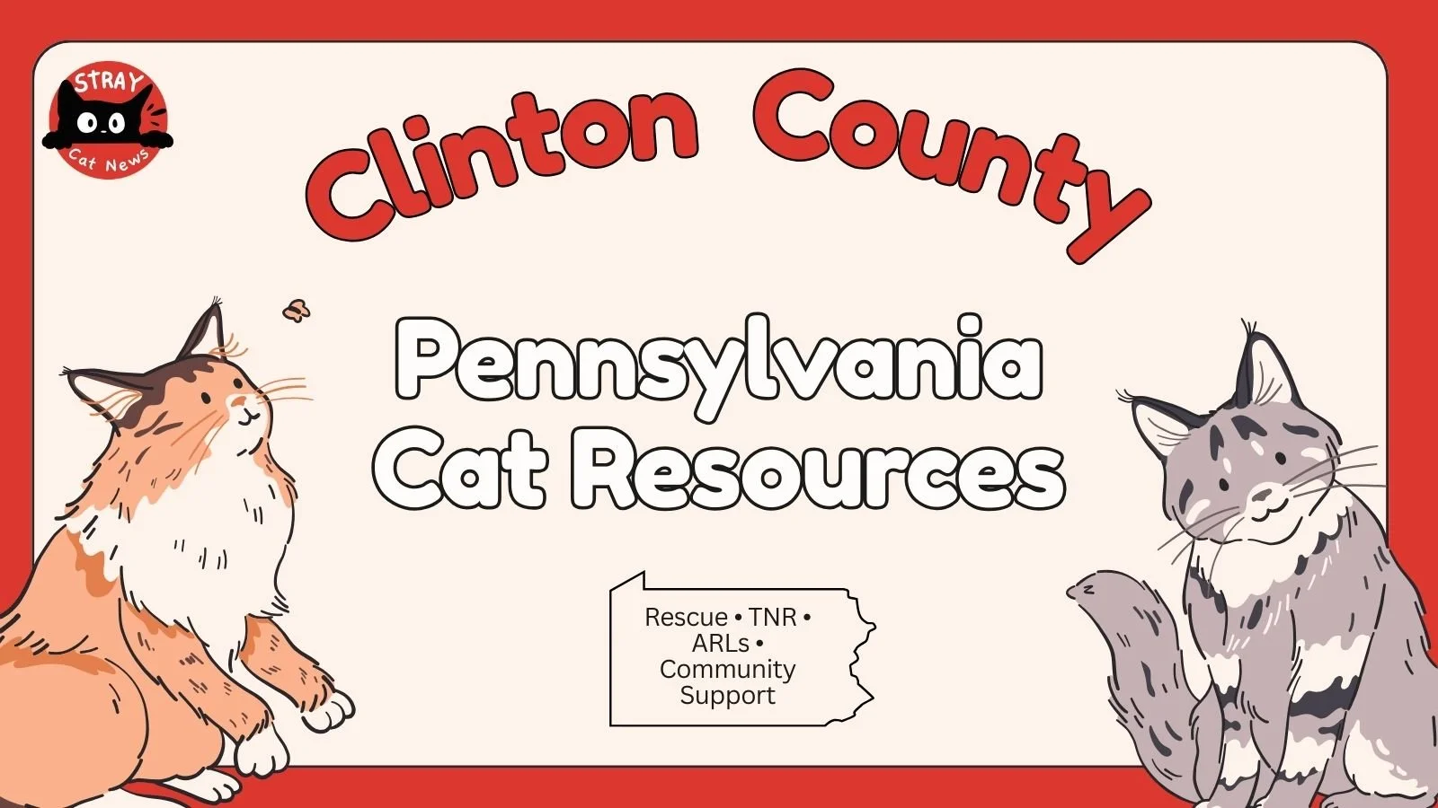 Clinton County Pennsylvania cat rescue resources including TNR programs, animal rescue leagues, and community cat support.