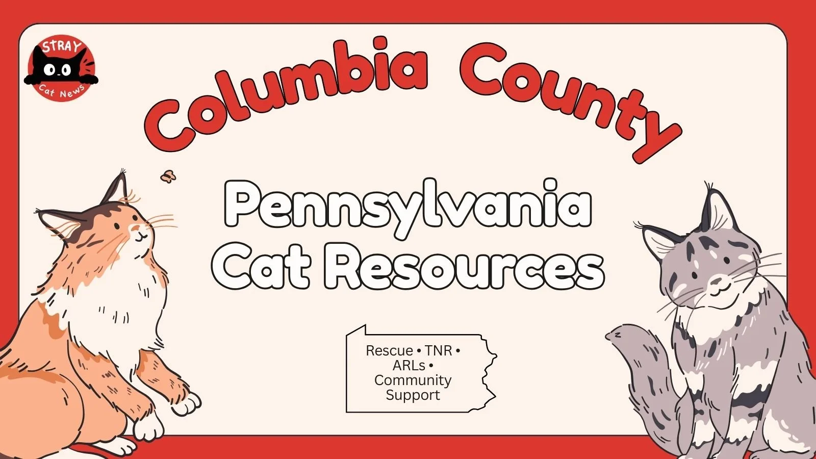 Columbia County Pennsylvania cat rescue resources including TNR programs, animal rescue leagues, and community cat support.