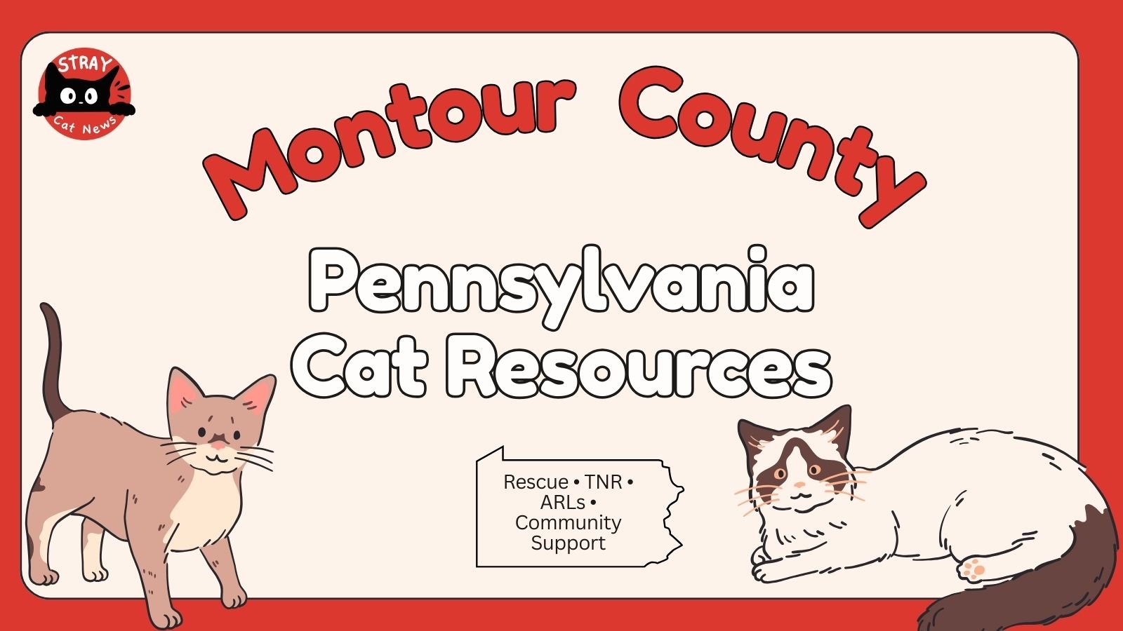 Montour County Pennsylvania cat rescue resources including TNR programs, animal rescue leagues, and community cat support.