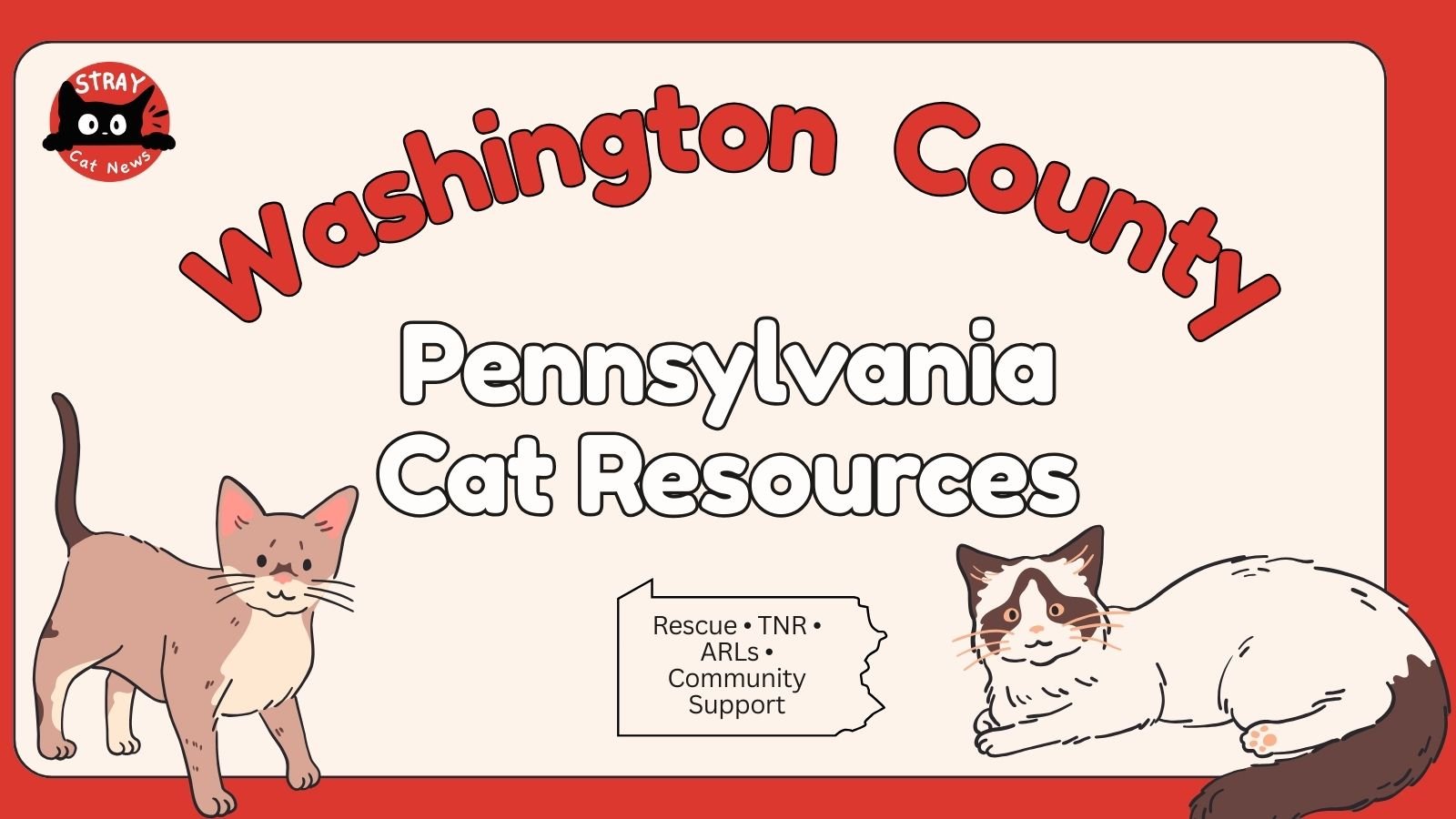 Washington County Pennsylvania cat rescue resources including TNR programs, animal rescue leagues, and community cat support.