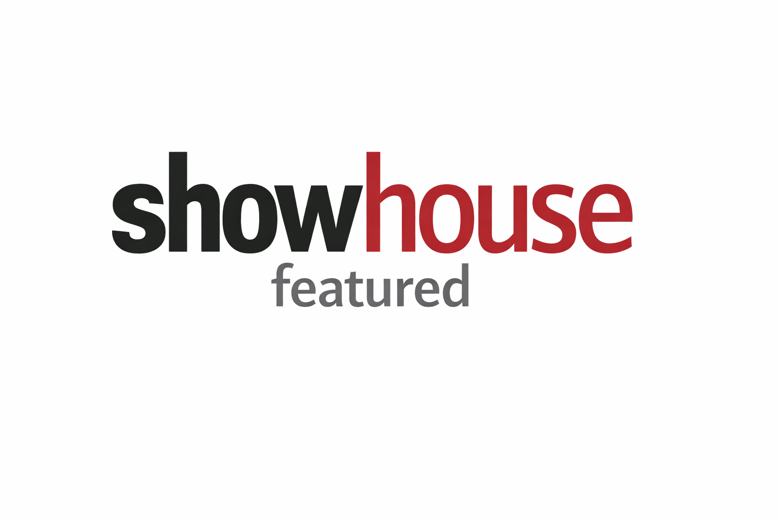 Showhouse Block Management logo: show in black, house in red, featured in gray on a white background.