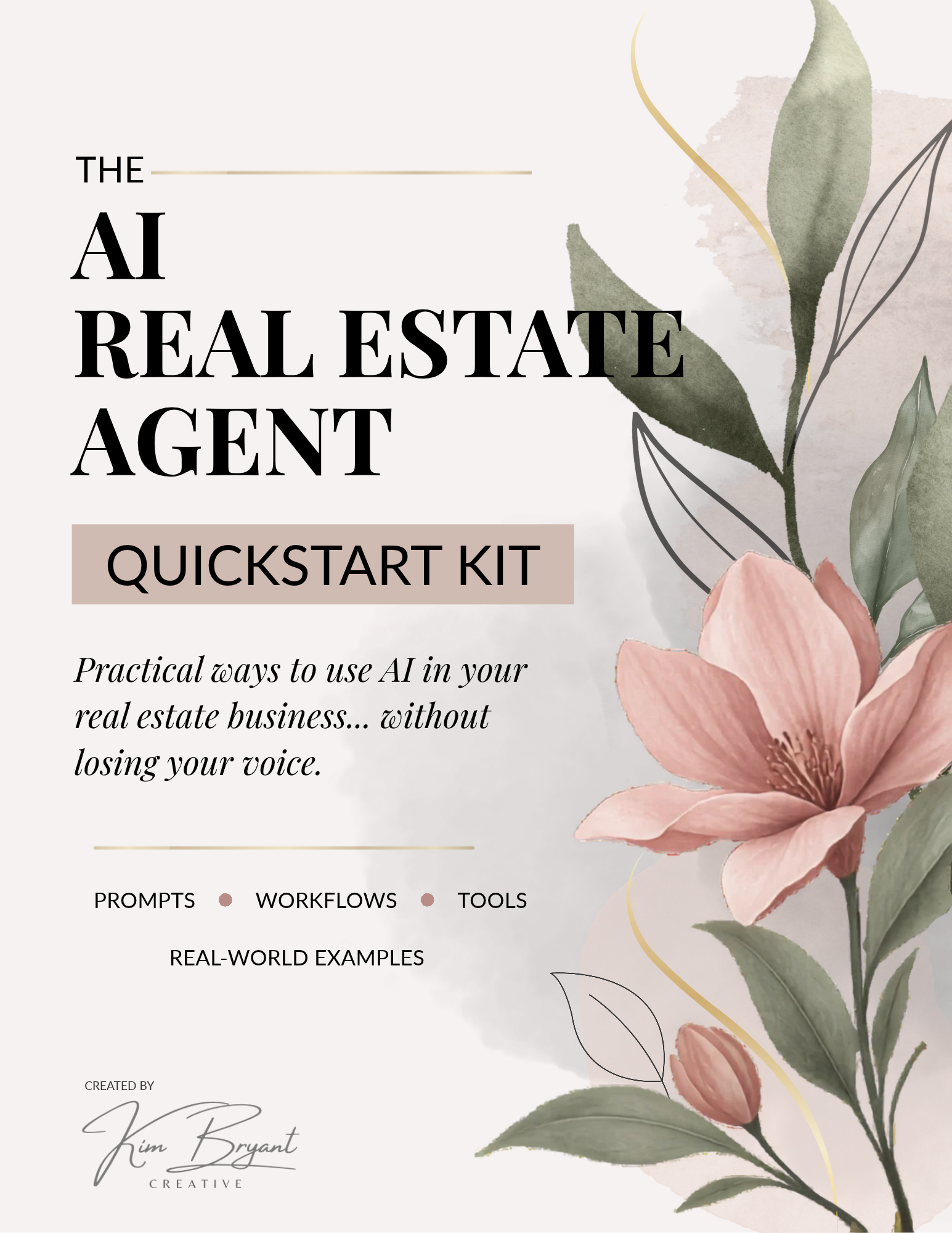 The AI Real Estate Agent QuickStart Kit cover by Kim Bryant Creative