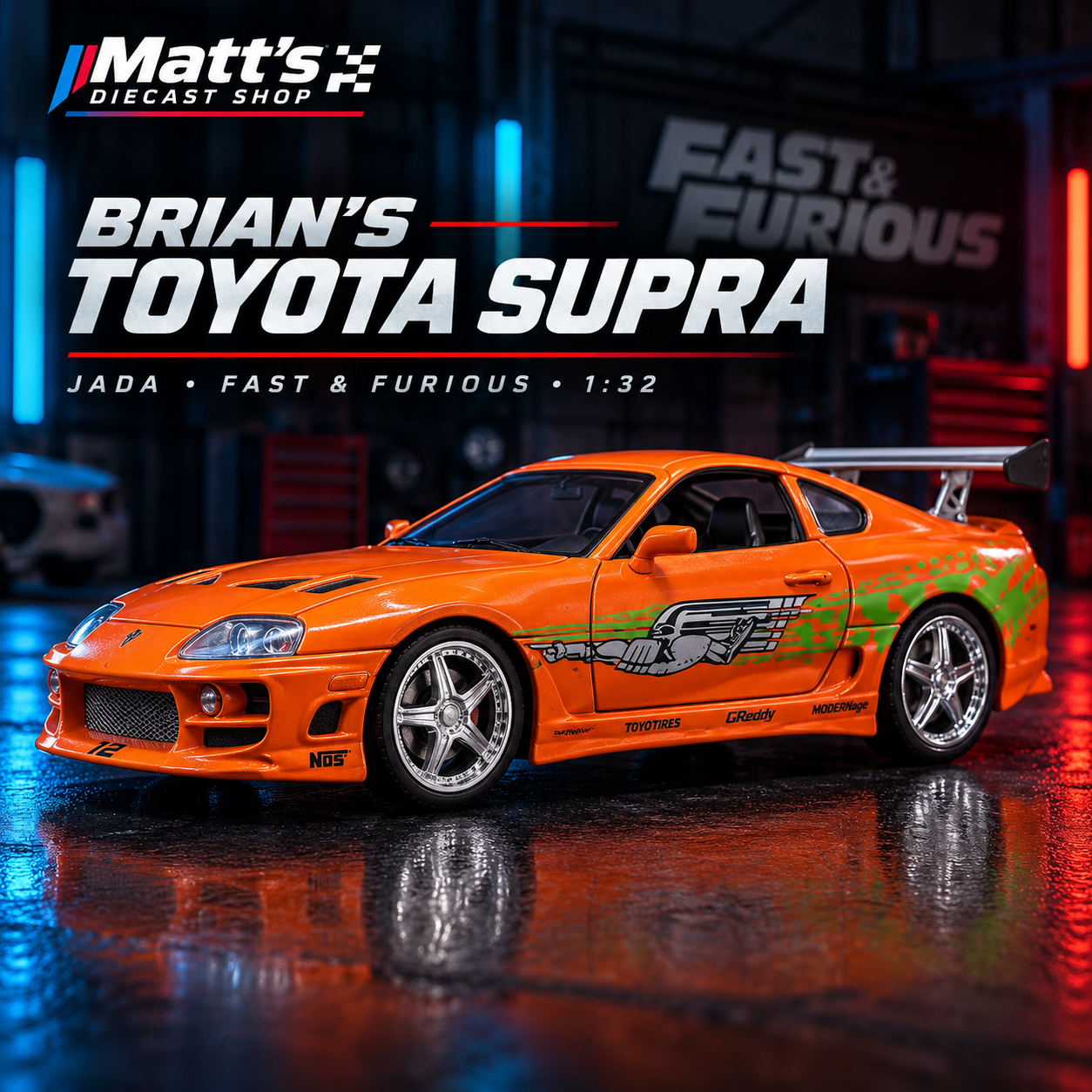 Jada Fast & Furious – Brian's Toyota Supra – Orange