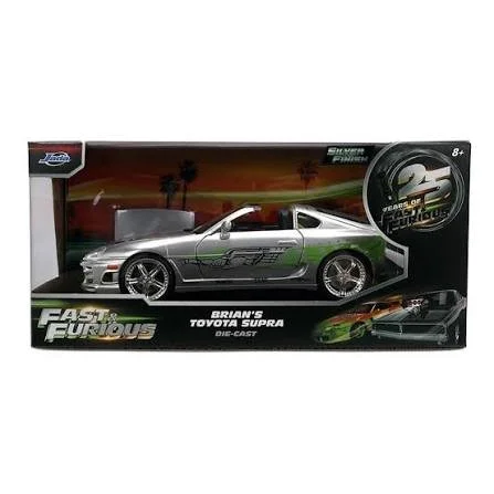 Jada Fast & Furious 25 Years – Brian’s Toyota Supra Silver Finish – 1:24