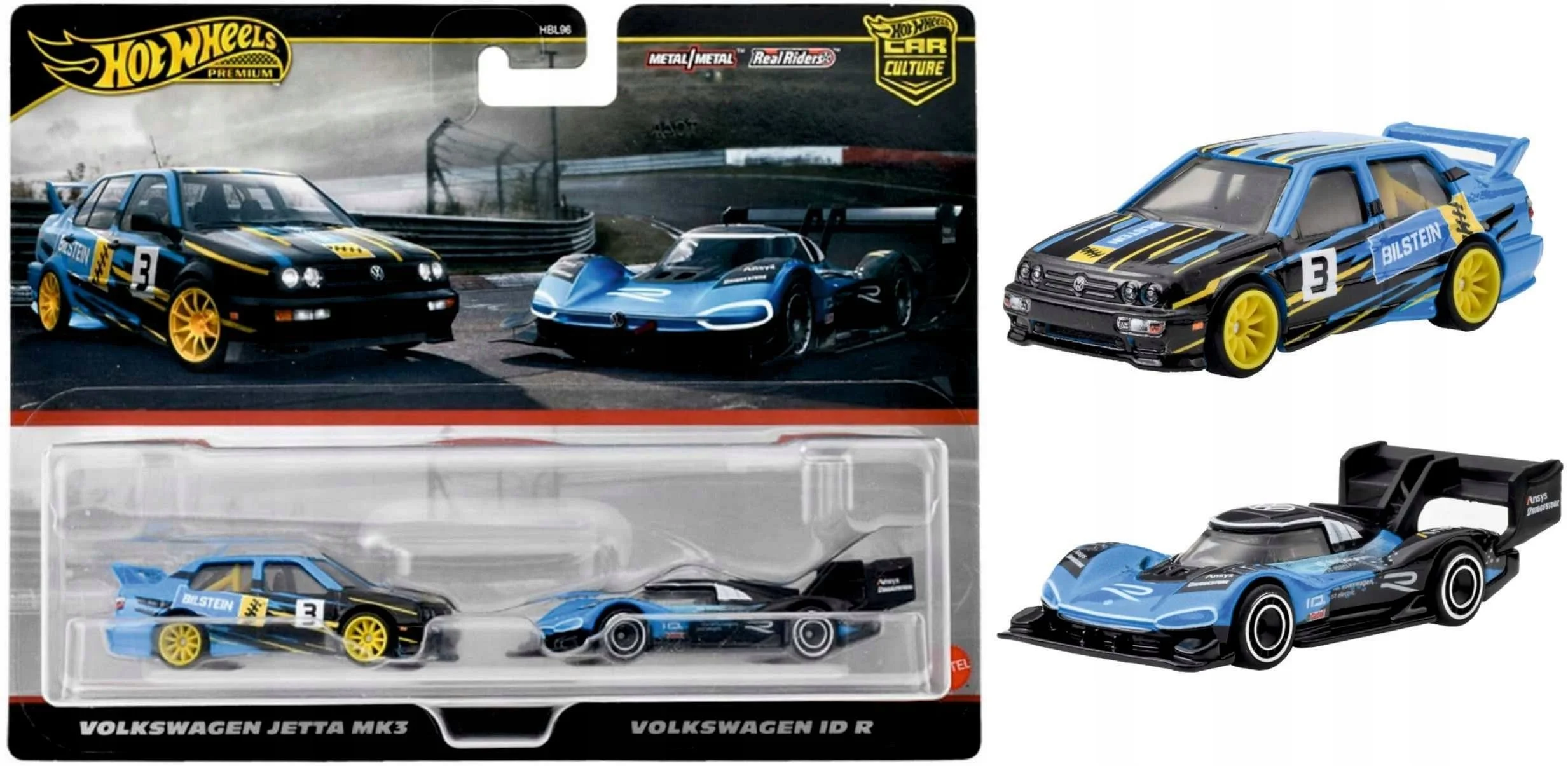 Hot Wheels Premium Car Culture 2-Pack – Volkswagen Jetta Mk3 & Volkswagen ID.R