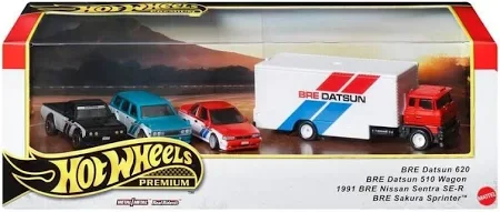 Hot Wheels Premium Diorama – BRE Datsun Racing Transport Set