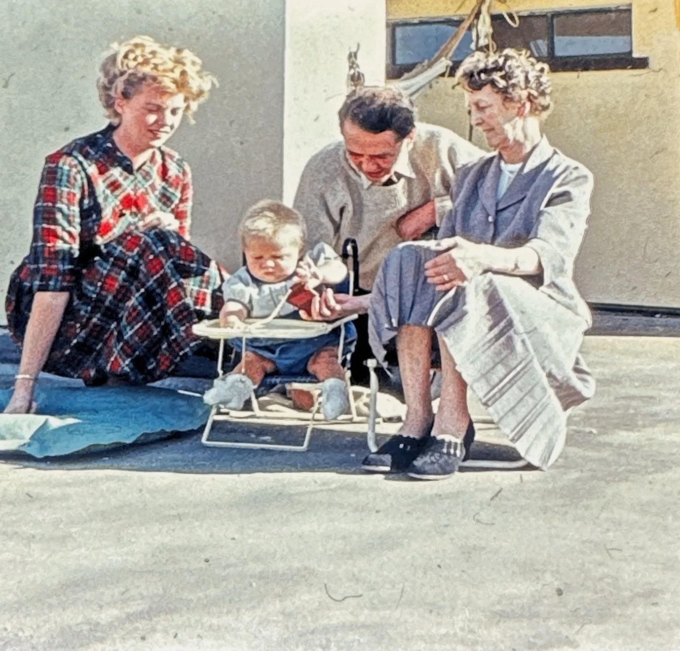 'My Grandmother on the roof above Number 5 with my Aunt, Uncle and cousin in 1959' 
Courtesy of Fiona Hunter