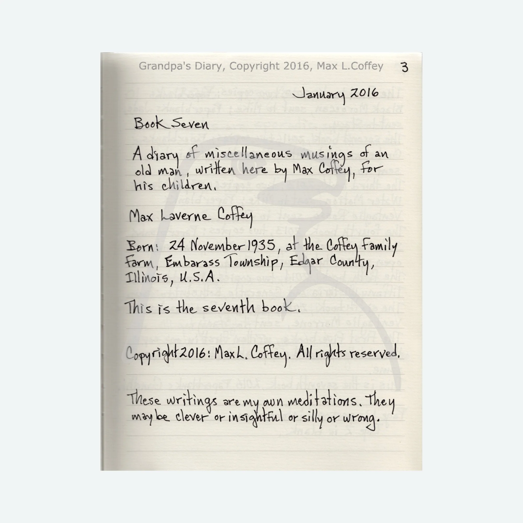 Grandpas Diary 2016