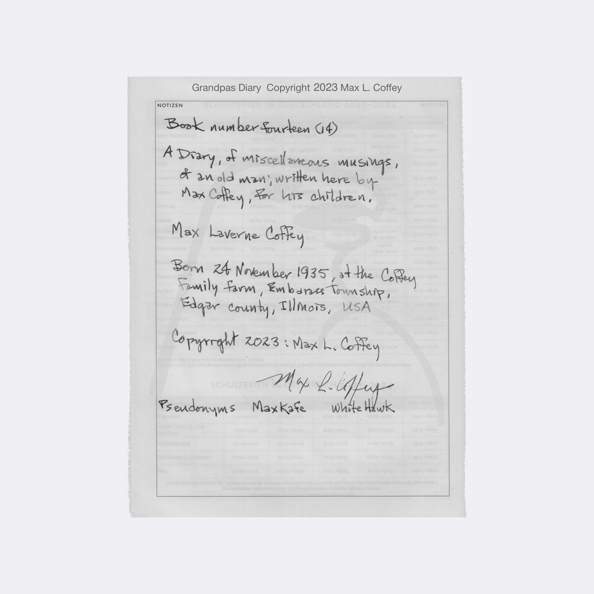 Grandpas Diary 2023