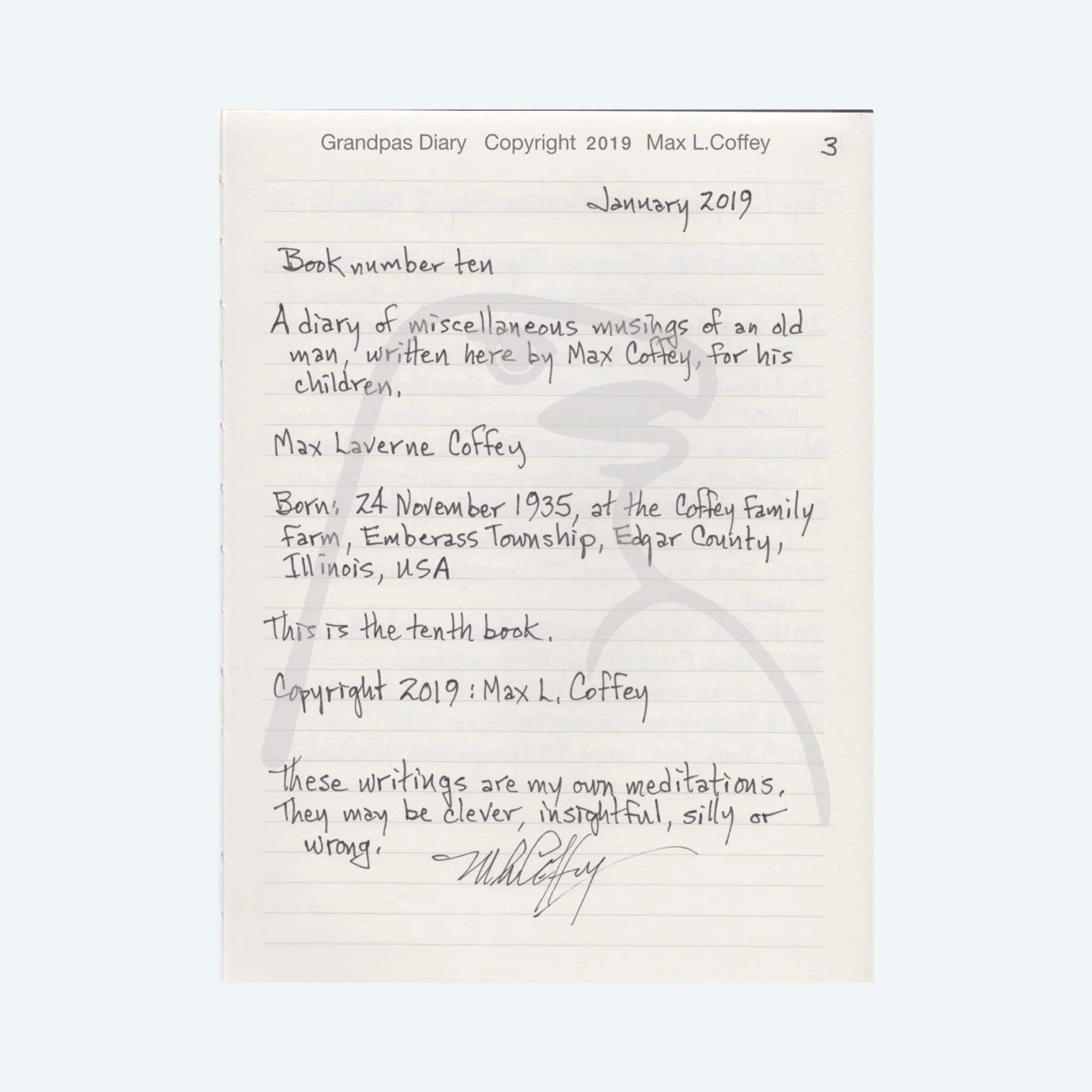 Grandpas Diary 2019