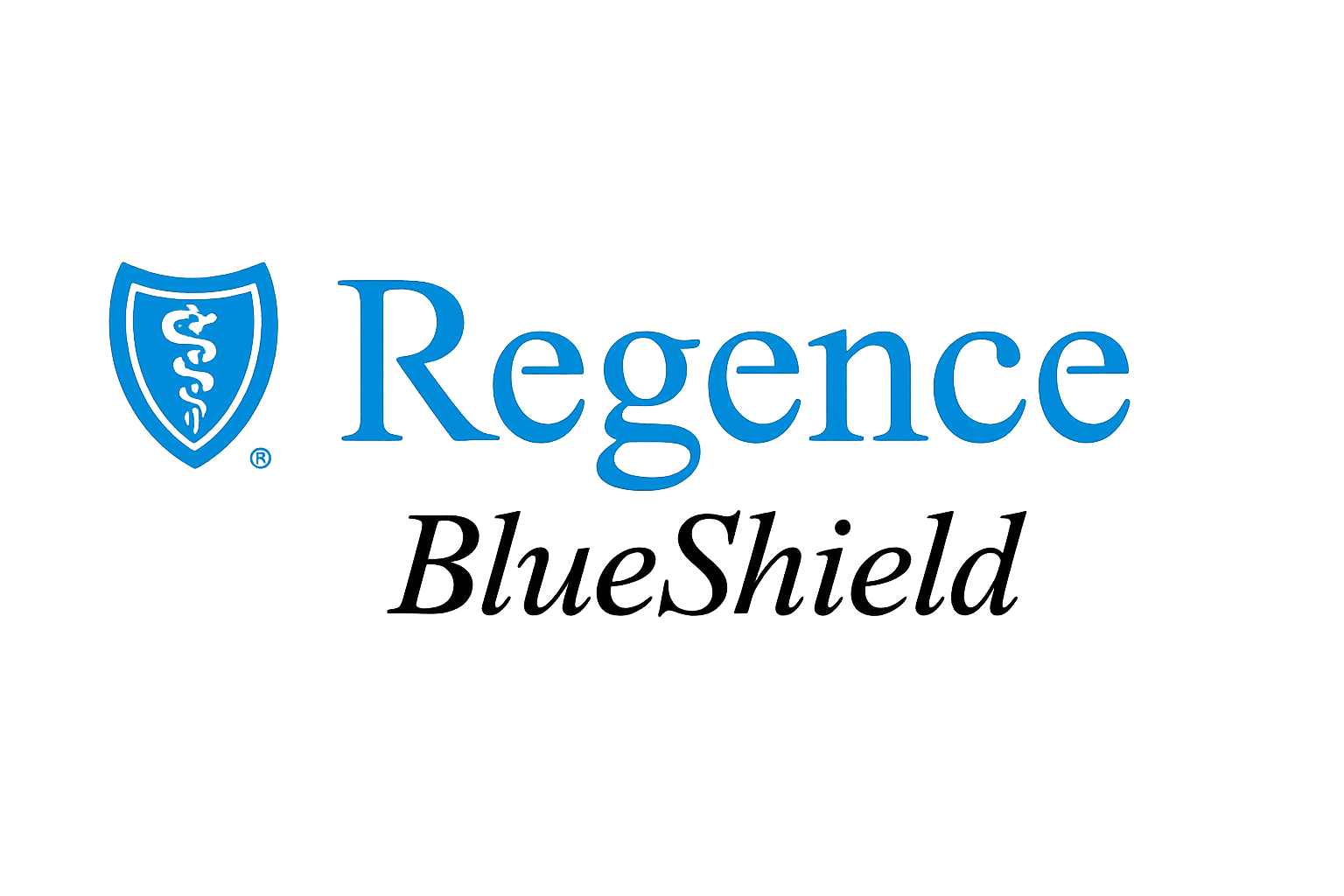 Regence BlueShield logo with a blue shield and caduceus symbol, and the words 'Regence' in blue and 'BlueShield' in black beneath it.