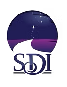 Logo featuring a night sky with stars, a purple planet, and the letters 'SDI'