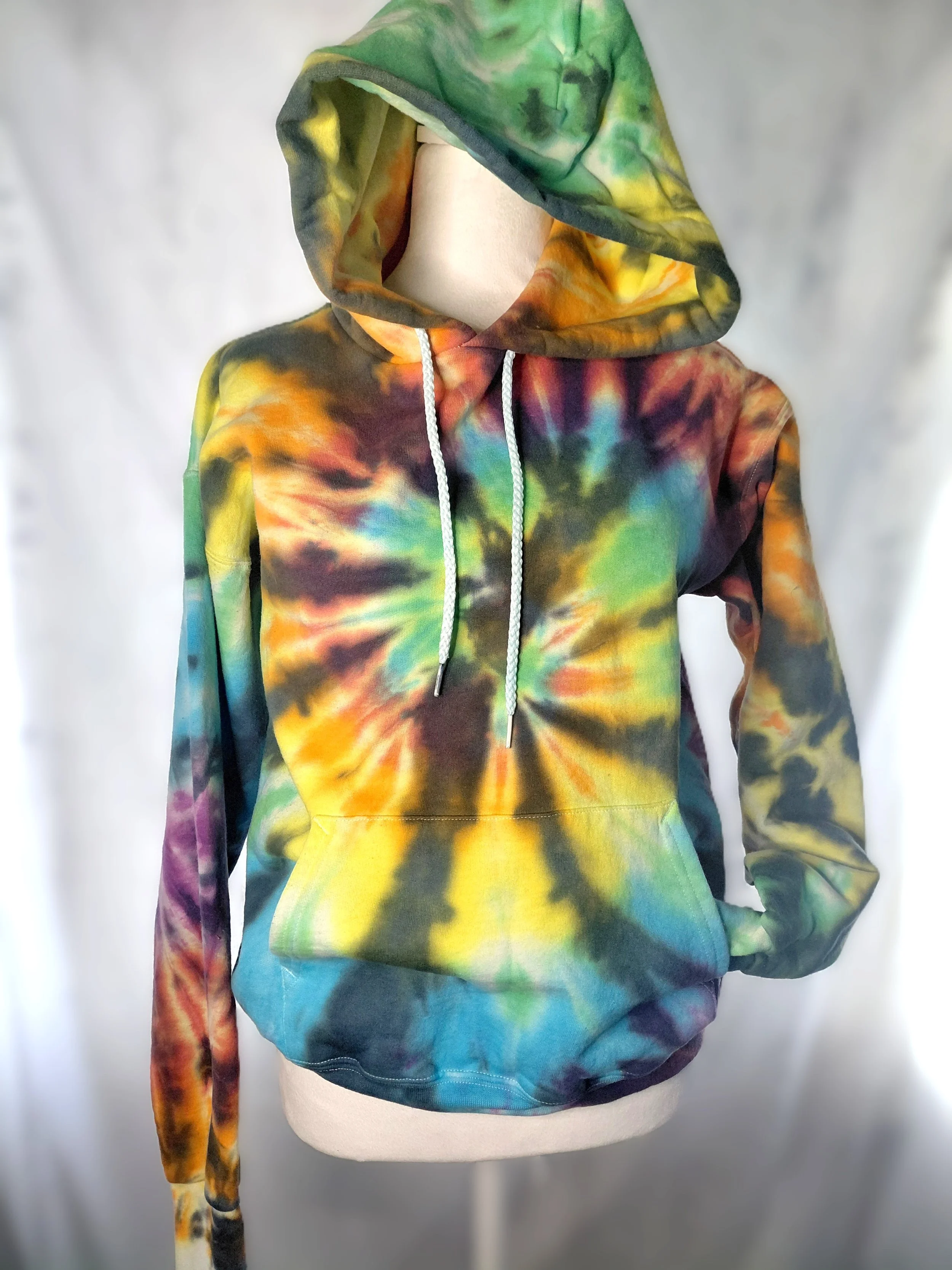 Small Rainbow black preshrunk hoodie