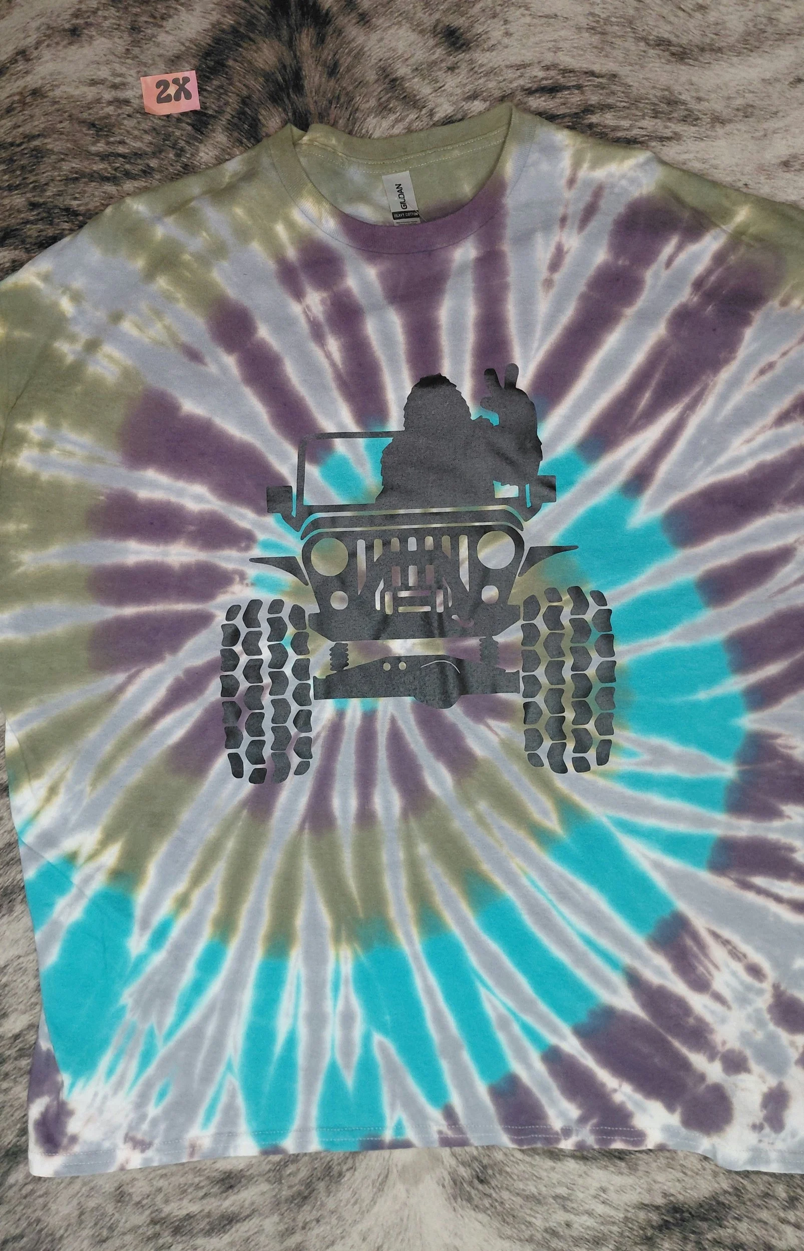 2X spiral with jeep and big foot