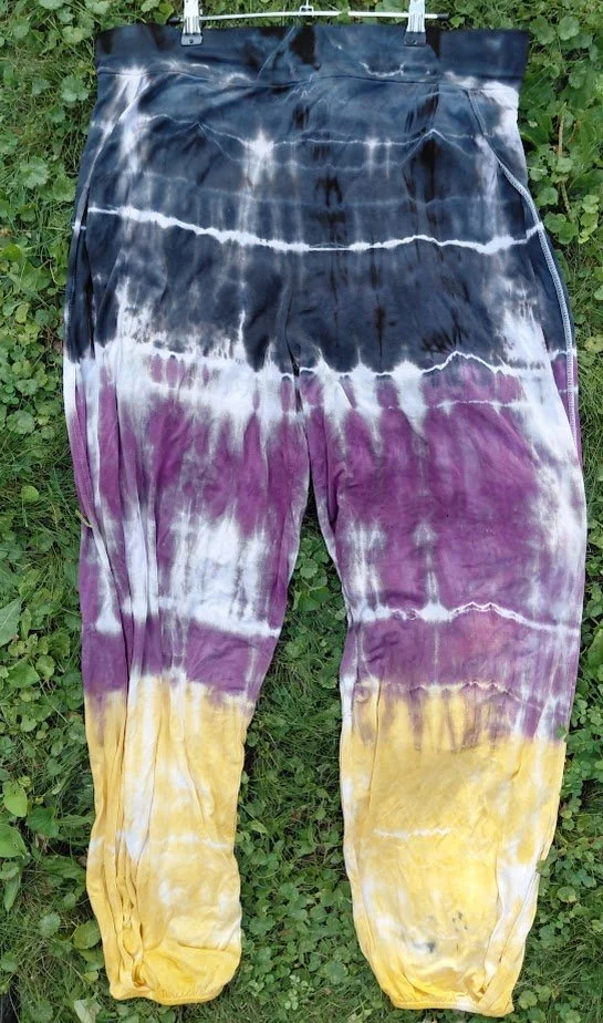 XXL High Slit Harem Pants – Black, Black Cherry & Marigold