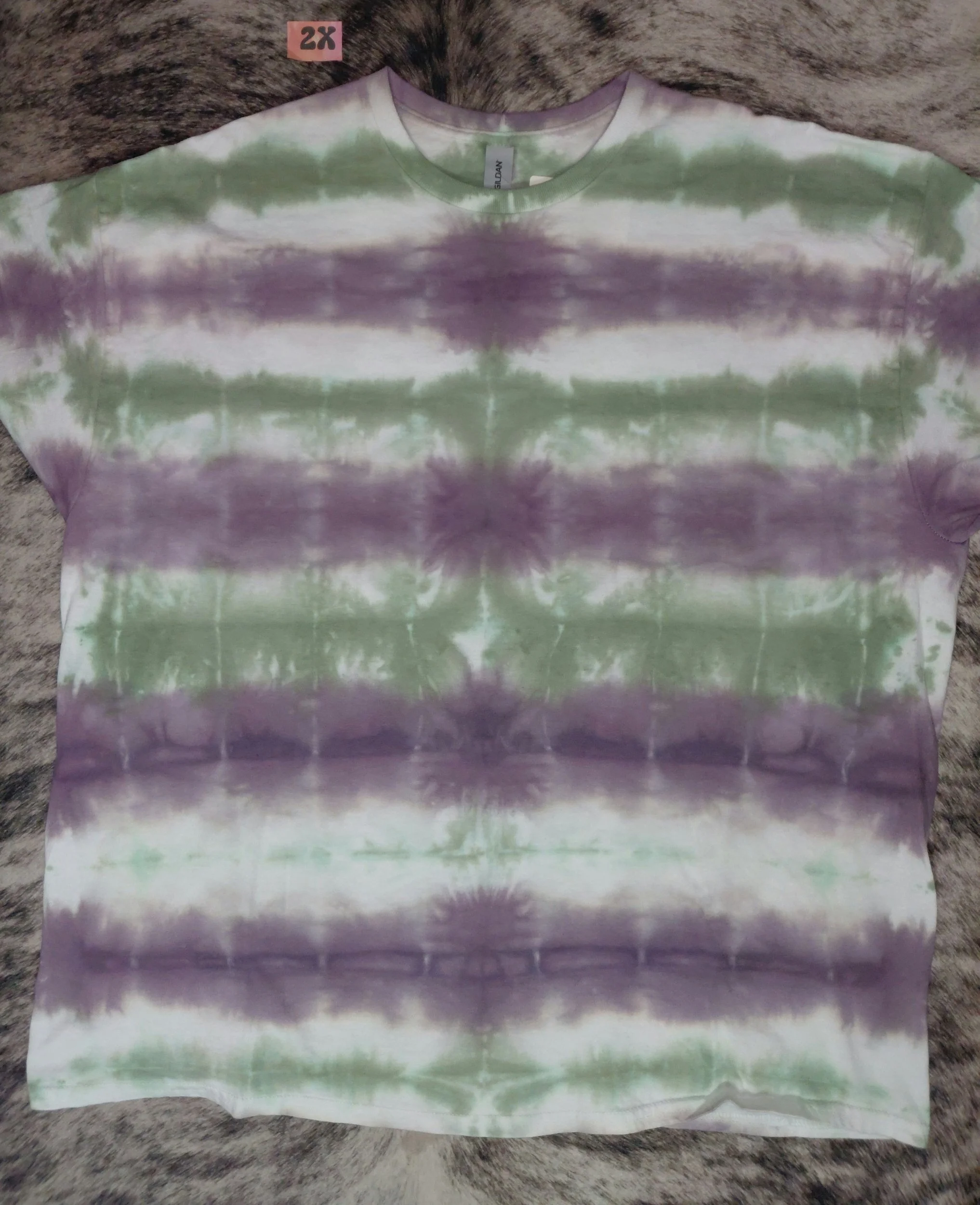 2X tie-dye moss green and black cherry
