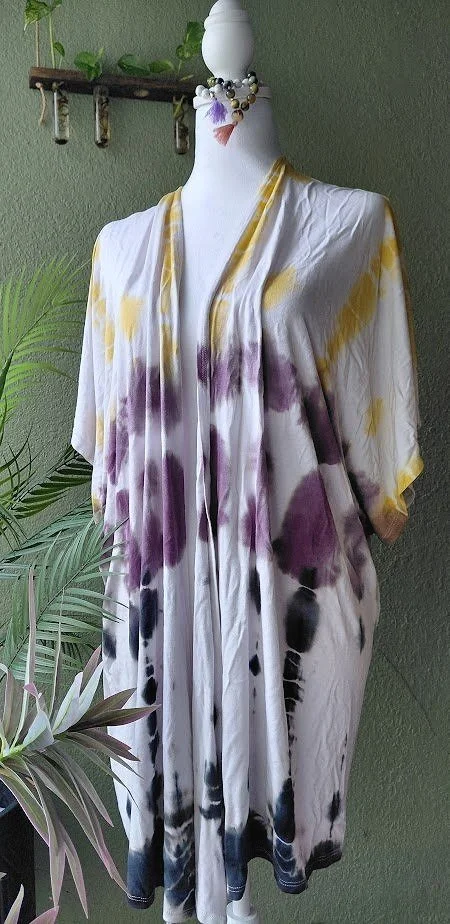 XXXL Kimono – Flowing Overshirt in Marigold, Black Cherry, and Cosmic Black