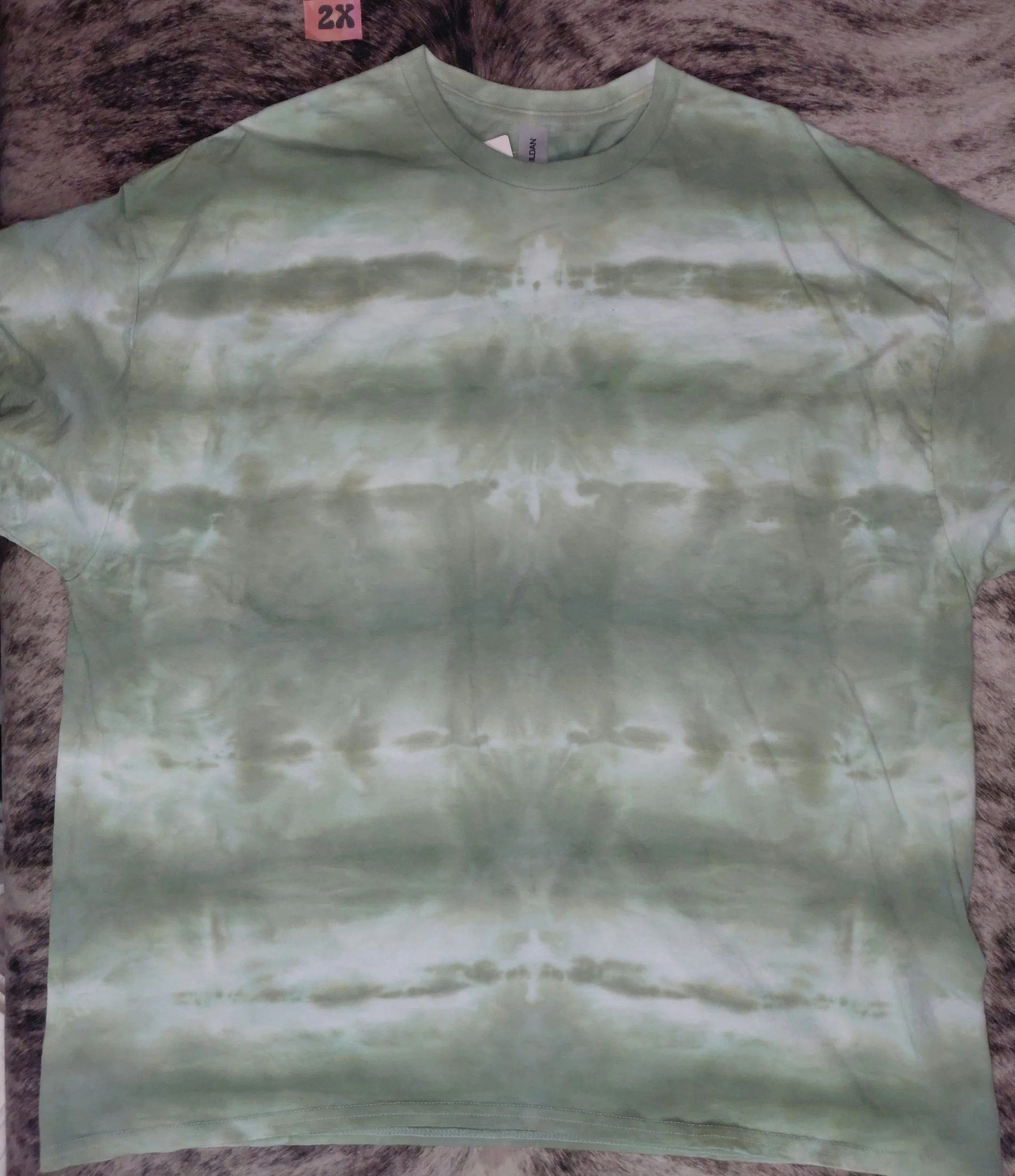 2X tie-dye moss green